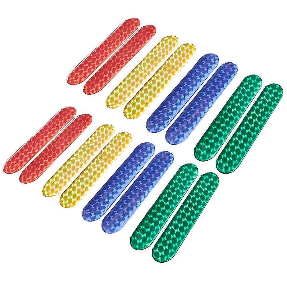 Self Adhesive Reflective Stickers Car Door Anti-Collision Epoxy Material 10.6x2.3cm 4 Pairs