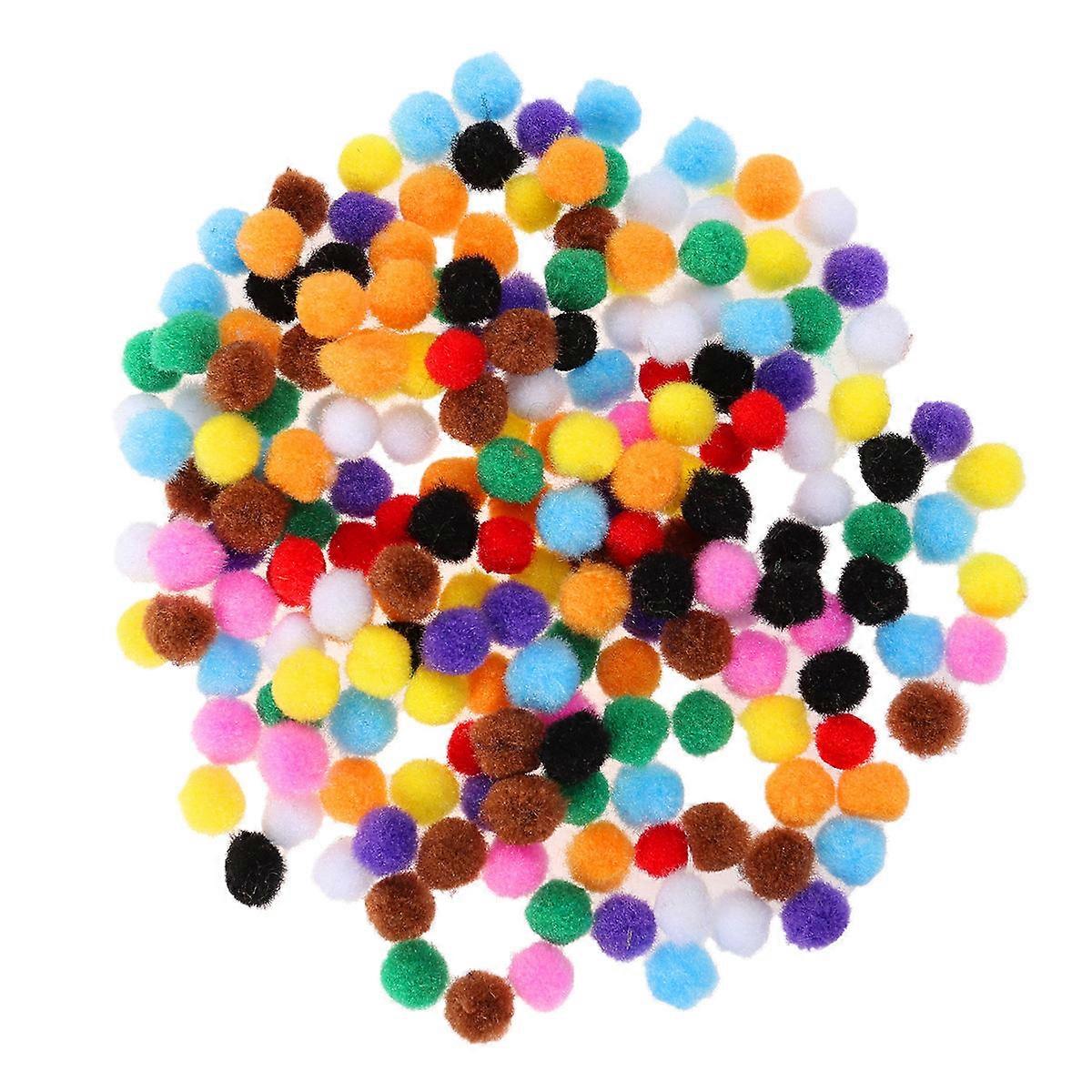 200 Pcs Colorful Pom Pom Balls DIY Craft Flocking Plush Decoration Accessories for Bags Outfits Projects