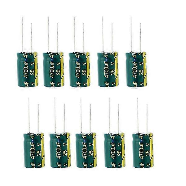 10pcs 25V 4700UF low ESR/impedance high-frequency aluminum electrolytic capacitor blue