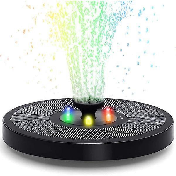 Solar powered fountain pump, floating LED, 6 styles, 4-in-1 freestanding floating pump for bird bath, aquarium, pond, garden