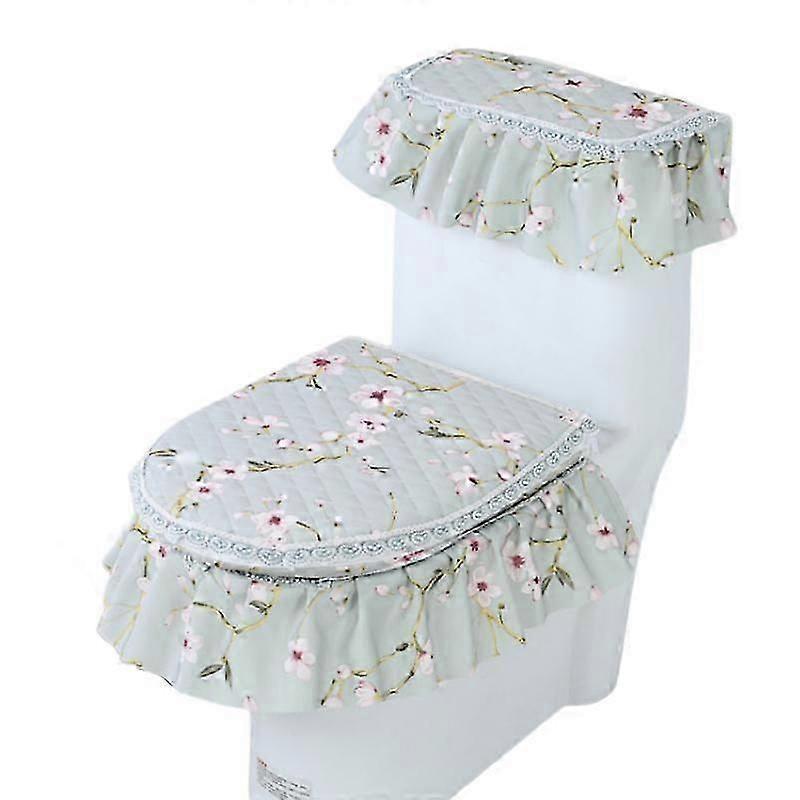 3個セット便座カバーレースジッパーダストプルーフオーバーコートWc耐久装飾マット