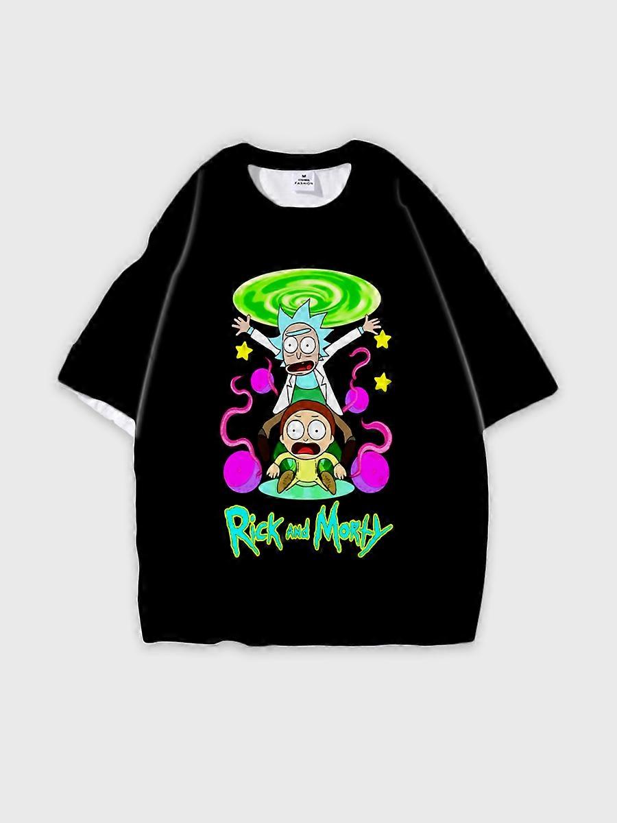 T-shirt round neck Animation Character Pattern loose short sleeve P2912