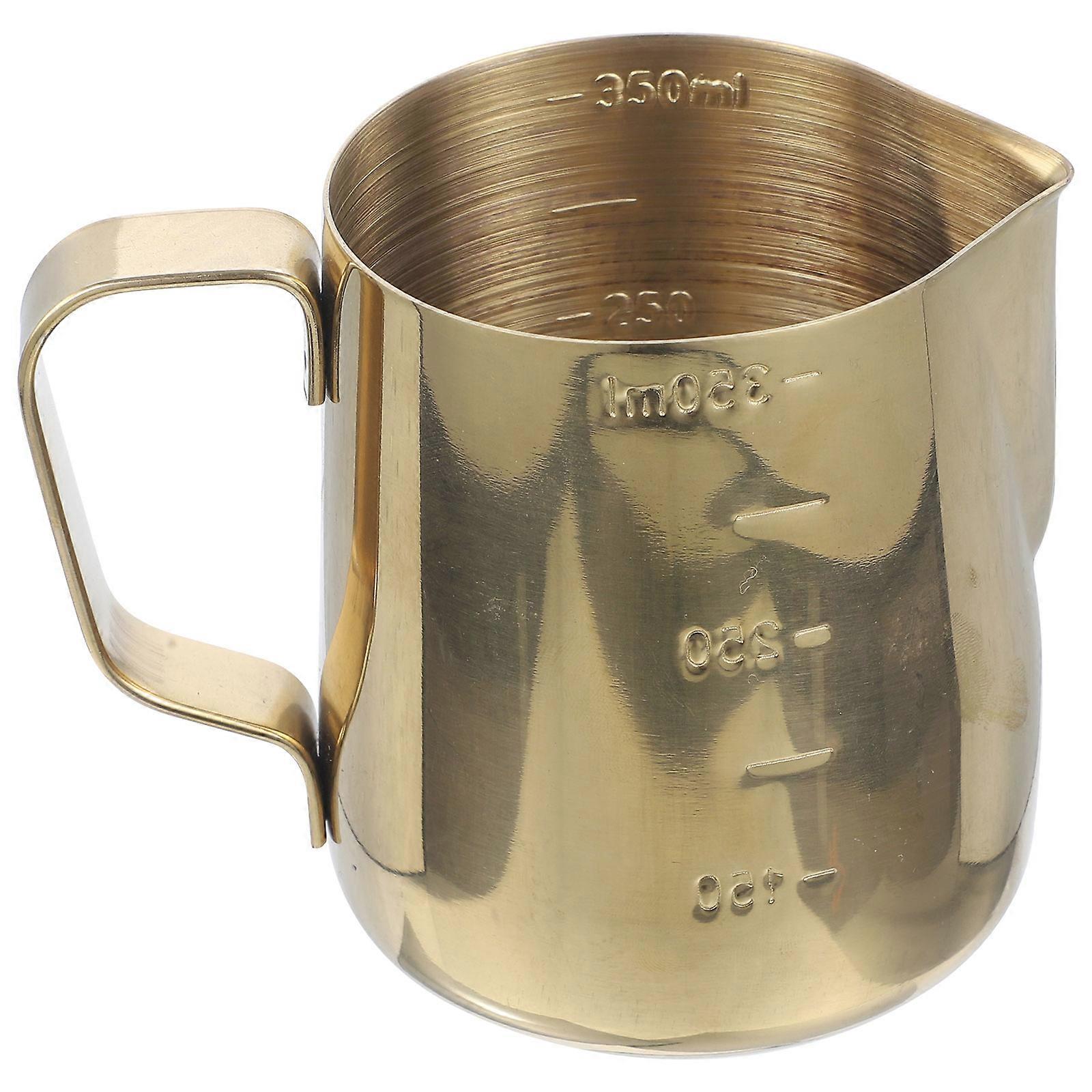 Golden Frothing Pitcher for Coffee Made of Stainless Steel Easy to Clean and Maintain Small 12oz