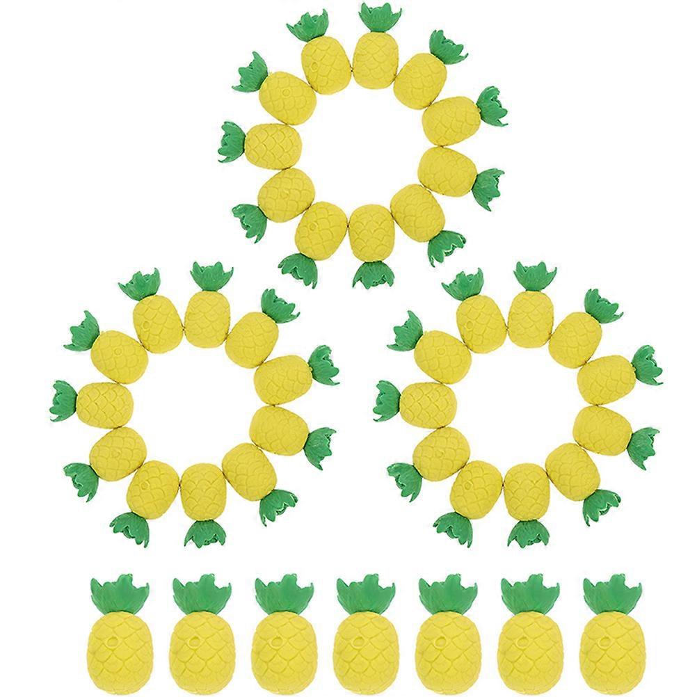 Kawaii Eraser Pineapple Shaped Kids Erasers Small Erasers Remove Wrong Handwriting Students 40Pcs