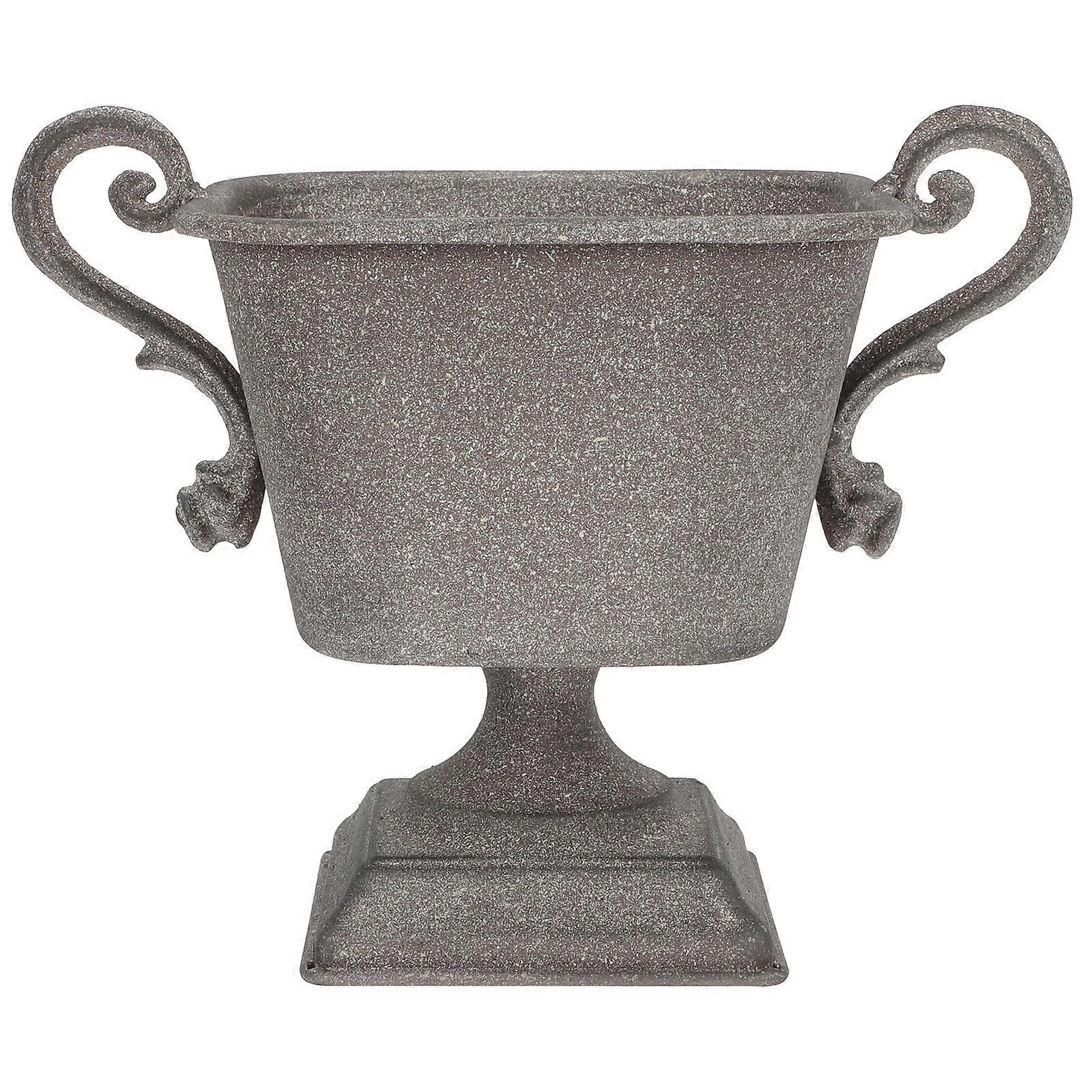 Vintage Iron Flower Vase for Home Use with Chic Grey Design Perfect for Fresh or Dried Flowers 6.5 Inches