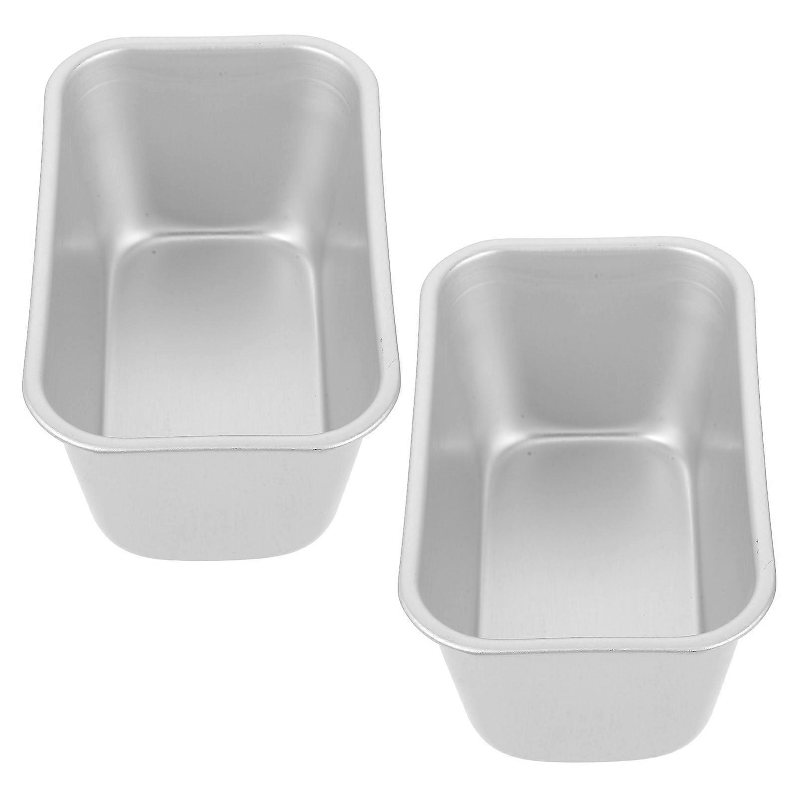 Rectangle Cake Mold for Baking Made from Aluminum Alloy Ideal for Toast and Brownies Silver 2pcs