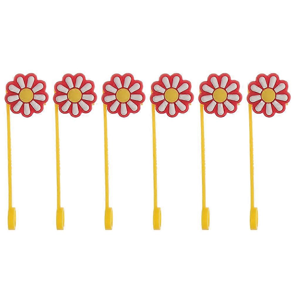 6Pcs Reusable Straw Covers With Cartoon Design Suitable For Baby Shower Events Airtight Seal