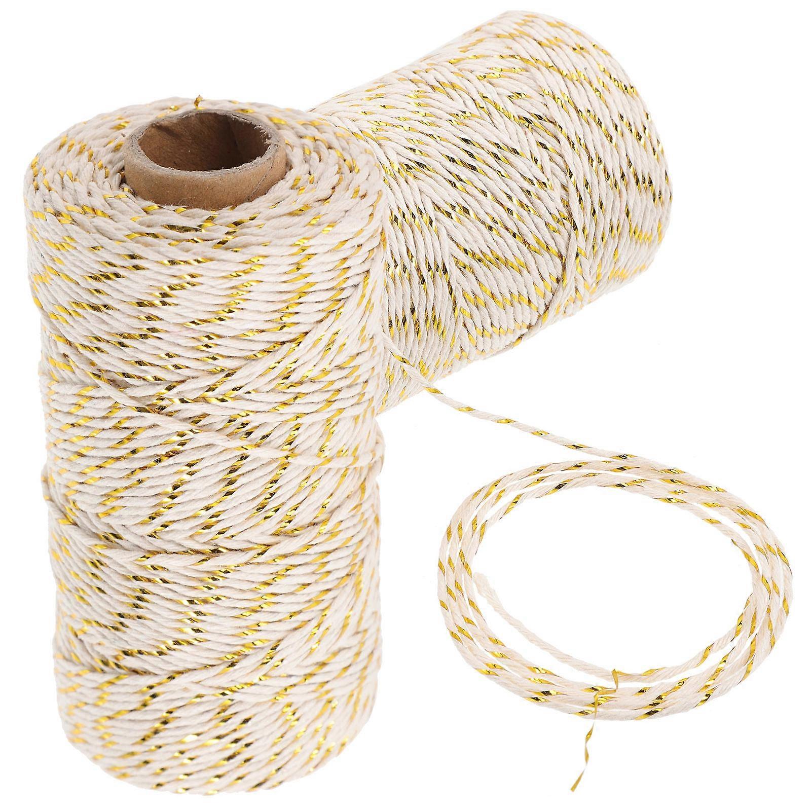 Craft Rope Cotton Rope 2 Bundles For DIY Craft Beige Round Shape Binding Material With Tag Line