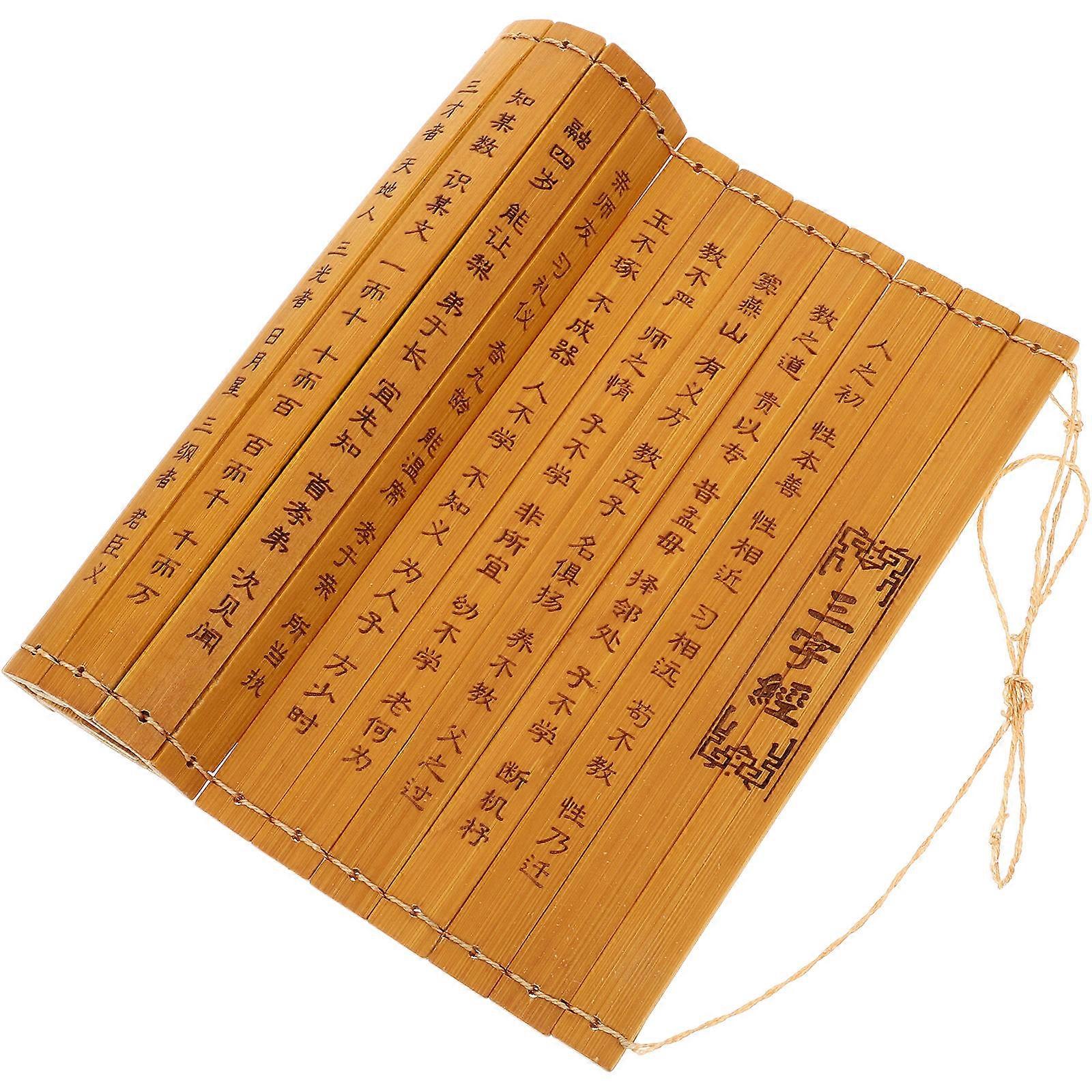 Bamboo Book Ornament for Decoration with Solid Construction and Retro Design Multi 7x5x2 inches