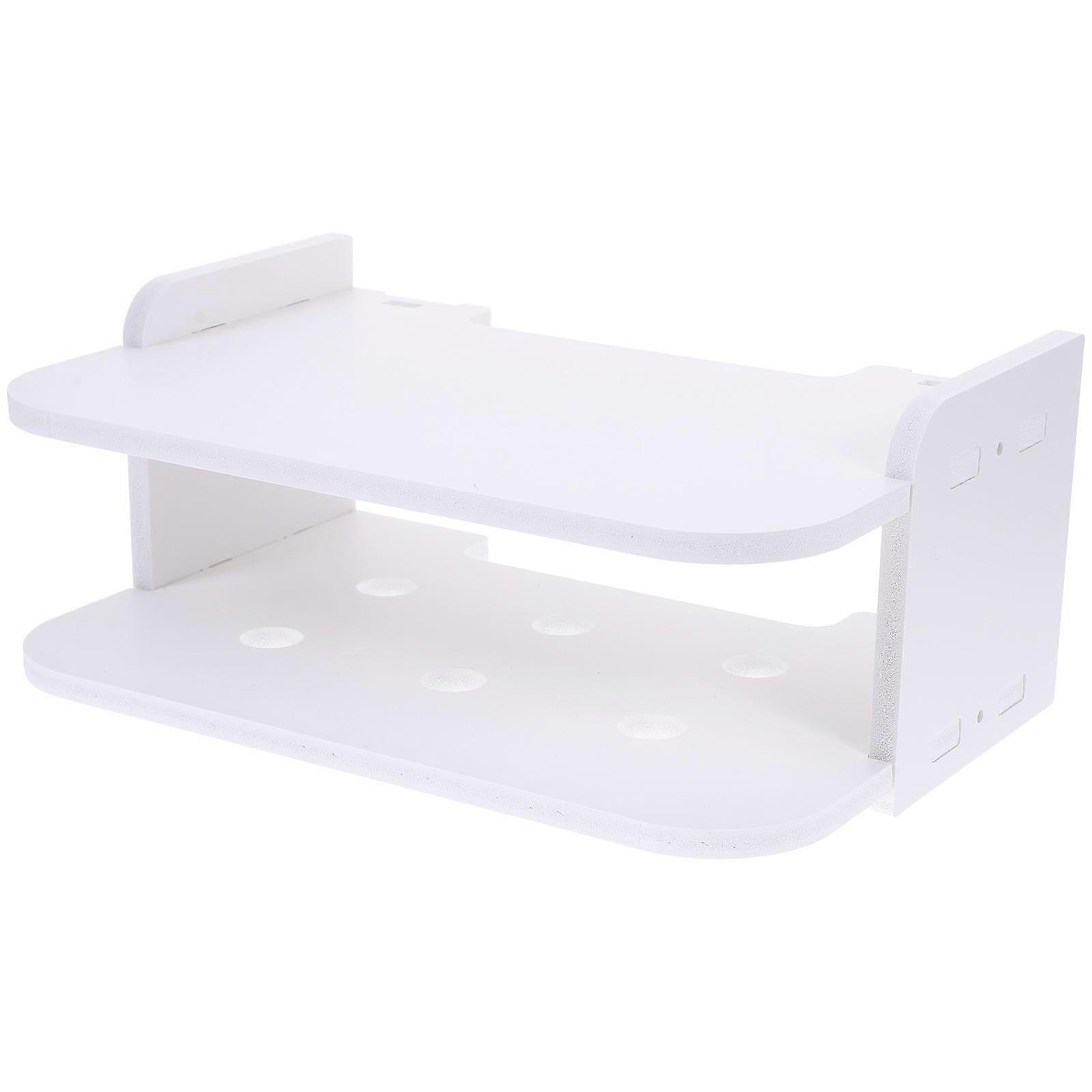 White Wood Floating Shelf for Bedroom Storage with Vent Holes and Craftsmanship 7.9"x3.9"