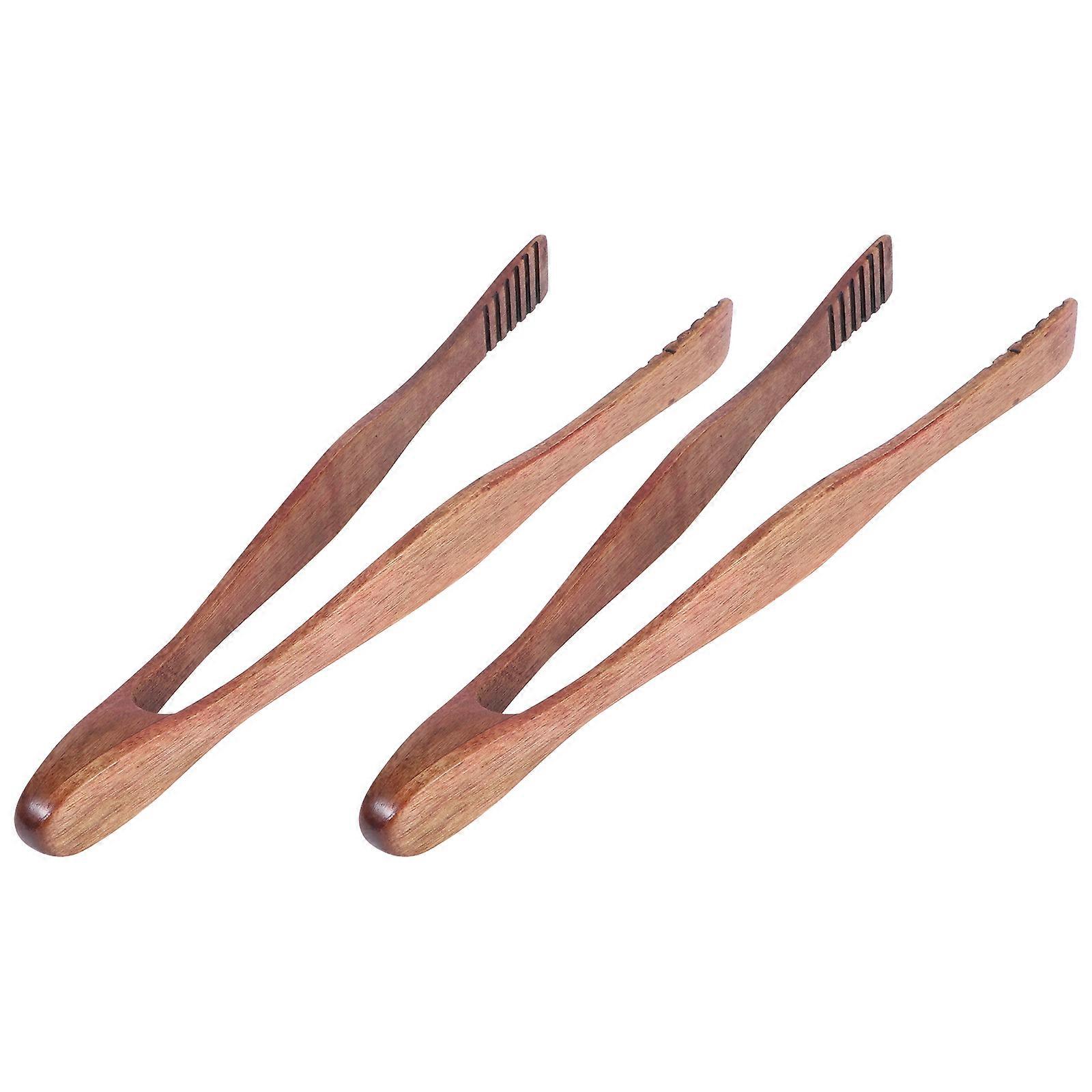Here's a refined and professional product description based on your input:
**2pcs Wooden Food Tongs – Lightweight & Sturdy Kitchen Serving Clips