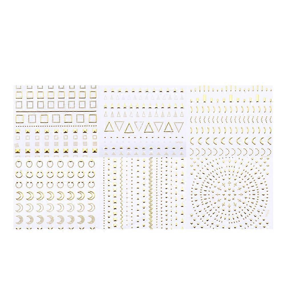 Nail Decoration Stickers For Ladies DIY Manicure Mixed Style 9*7.7cm Rectangular 6 Sheets