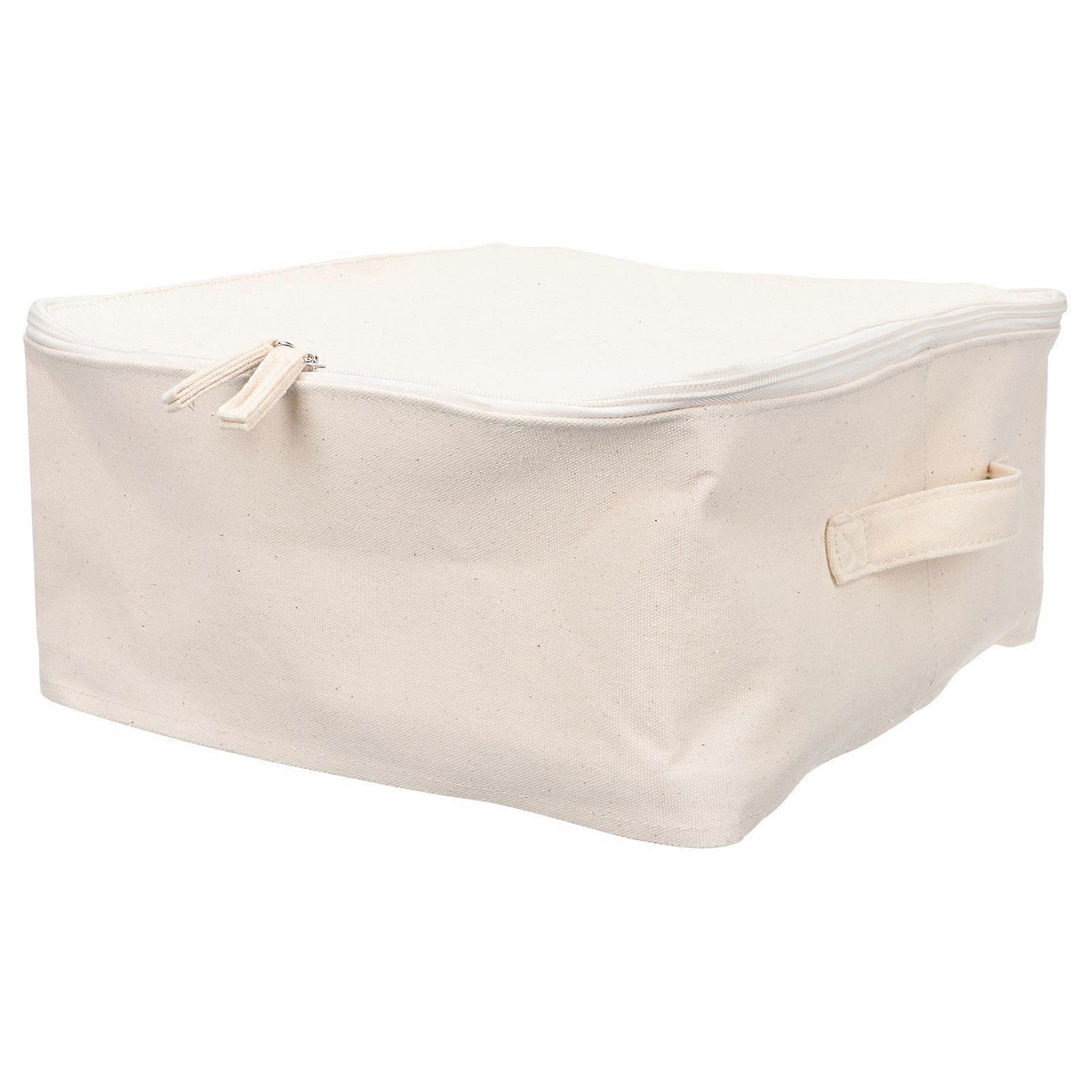 Covered Storage Box Rectangular Design Laundry Hamper For Families And Homeowners 33X33X16Cm Beige Color 1Set