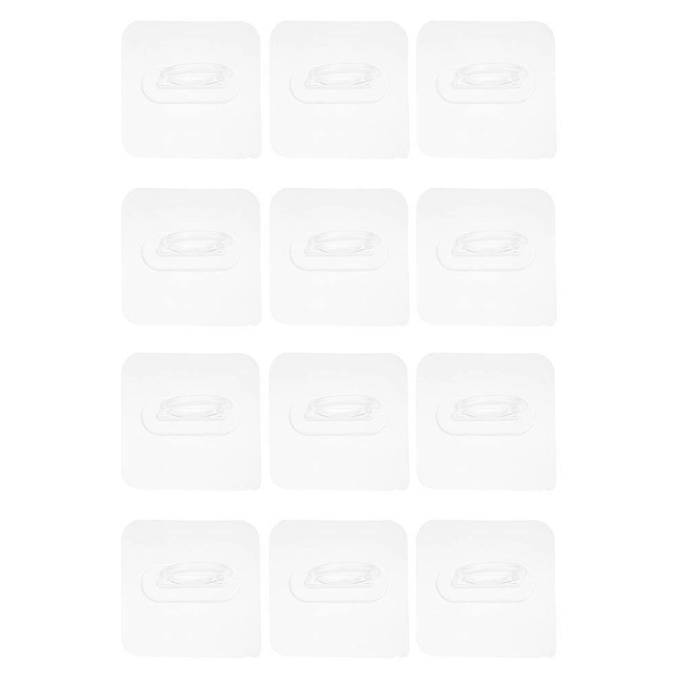 12pcs Wall Hooks Transparent Bathroom Hooks for Shower Gel Bottles Rack