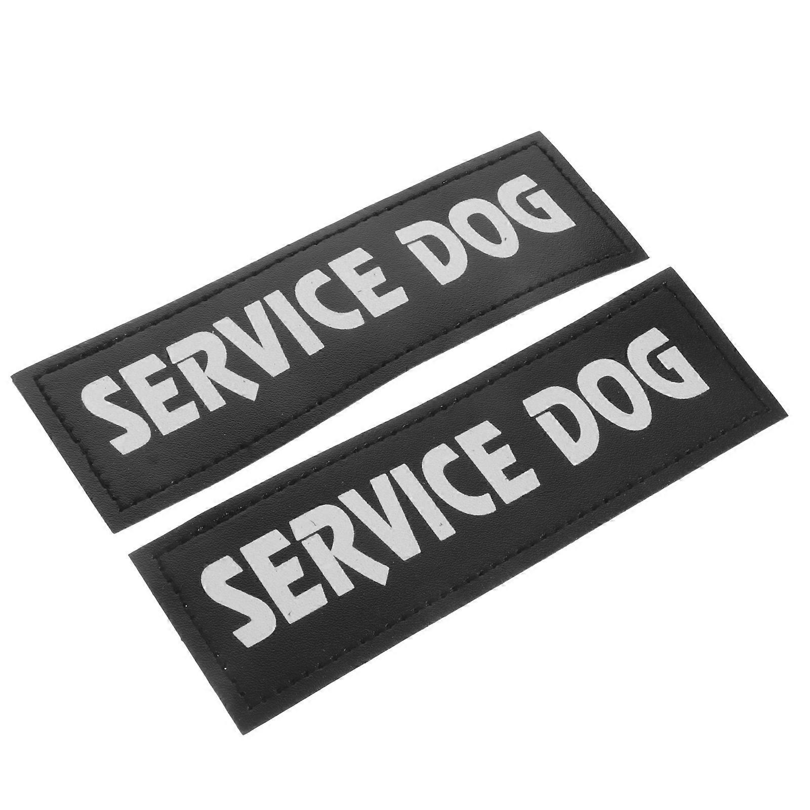 2Pcs Reflective Service Dog Patches Removable Luminous Dog Tags
