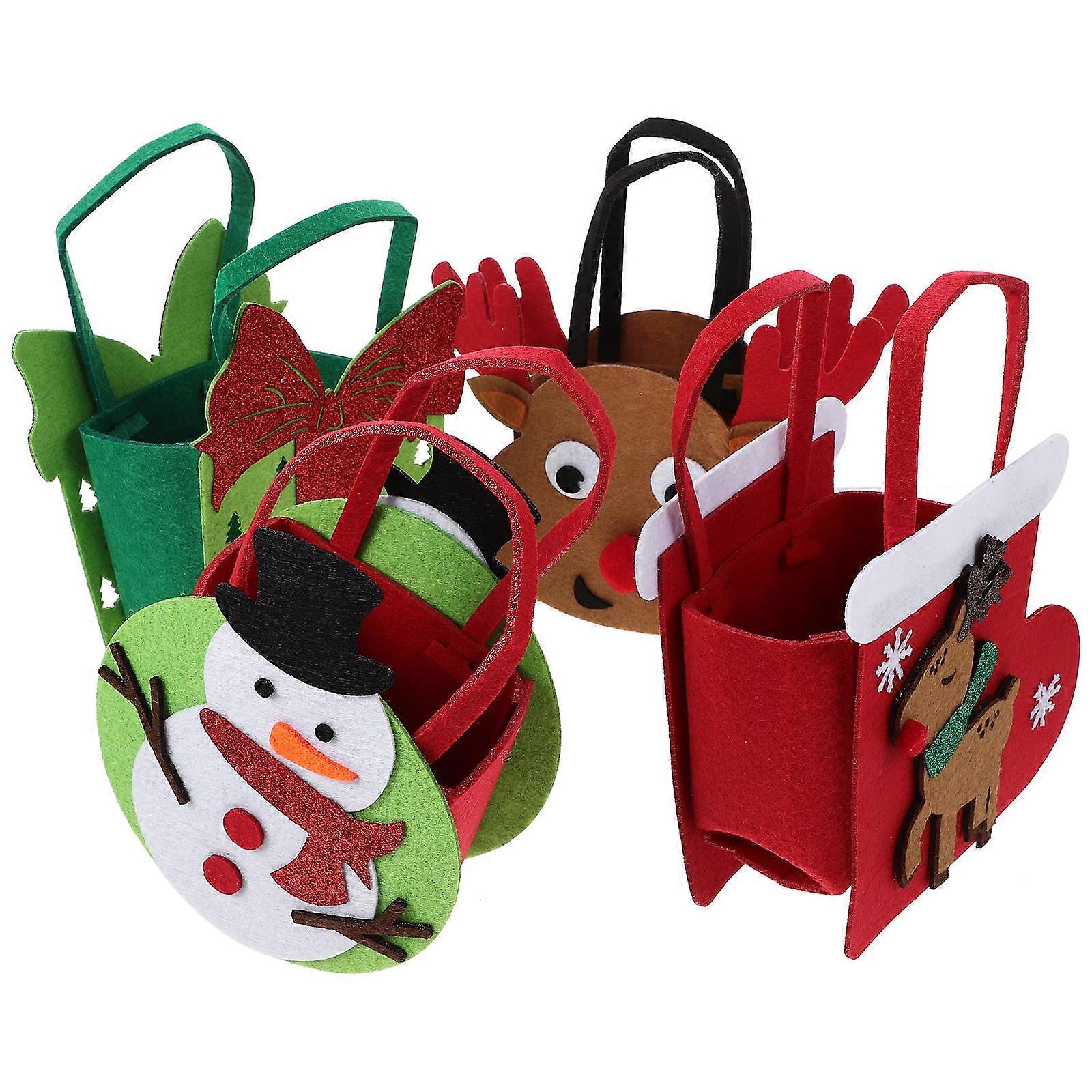 Xmas Felt Tote τσάντες παιδιά Χριστουγεννιάτικο Κόμμα 23X13.7CM ορθογώνια αποθήκευση 4Pcs