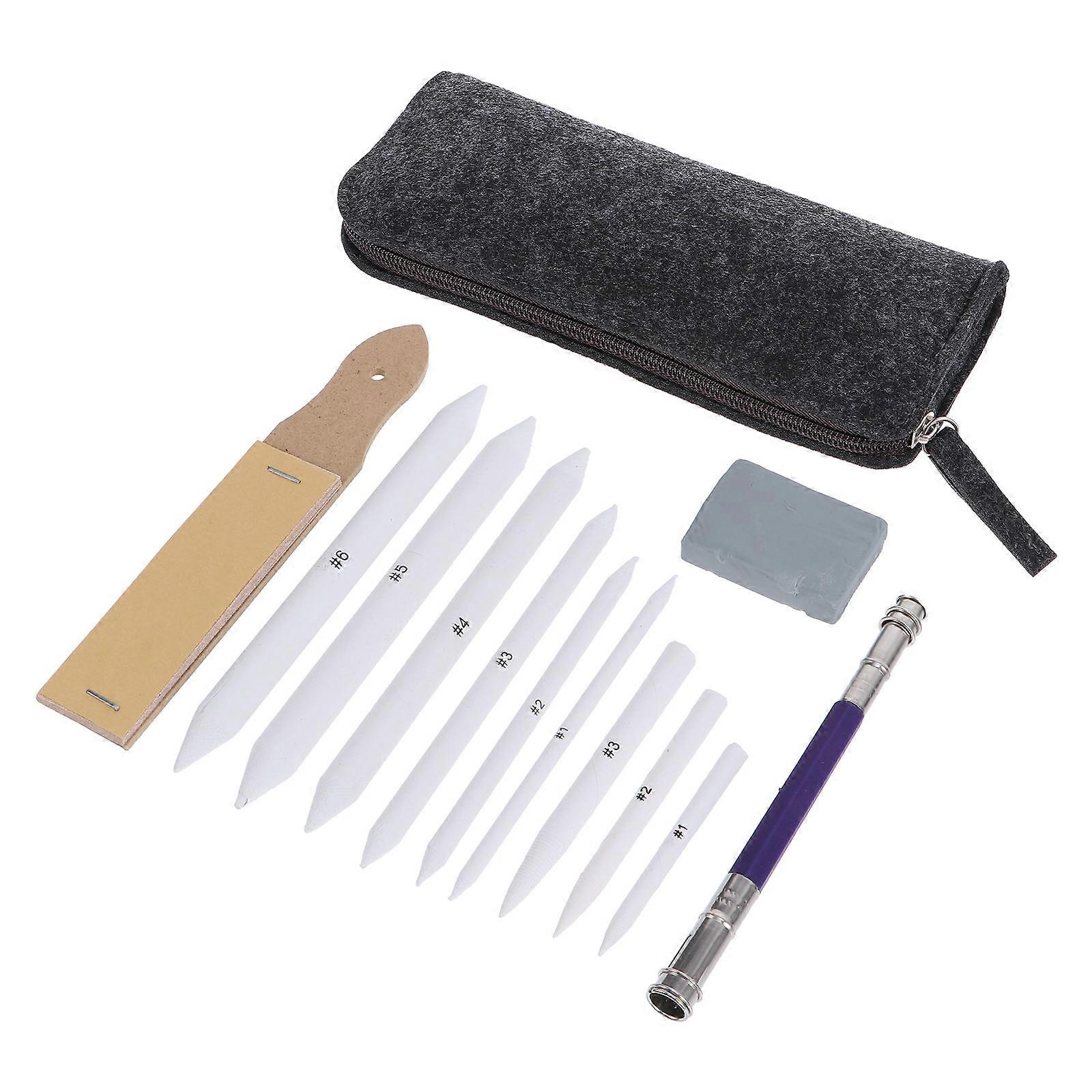 Blending Stumps Wiping Pen for Sketch Drawing Kit with 19 Pieces Assorted Color