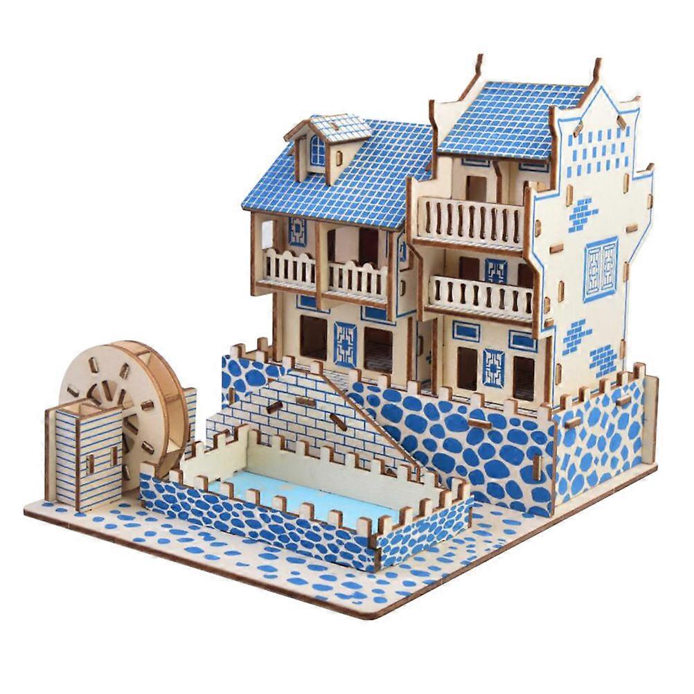 Cognitive Development Wooden Puzzle Toy In Sky-blue Color Perfect For Children And Families 1Pcs