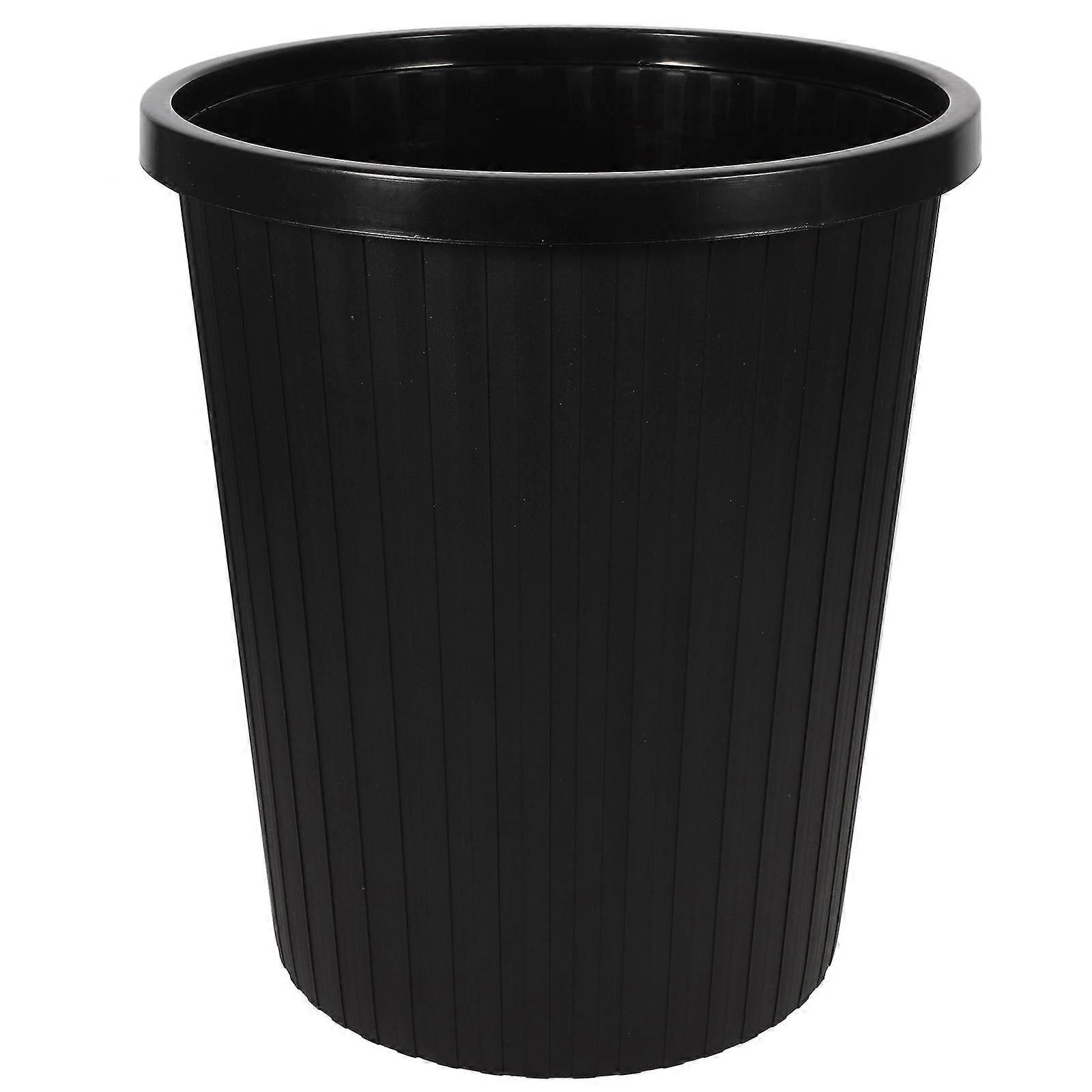 Office Garbage Can Black Rectangular Waste Bin For Home Use Practical Garbage Collection 1Pc