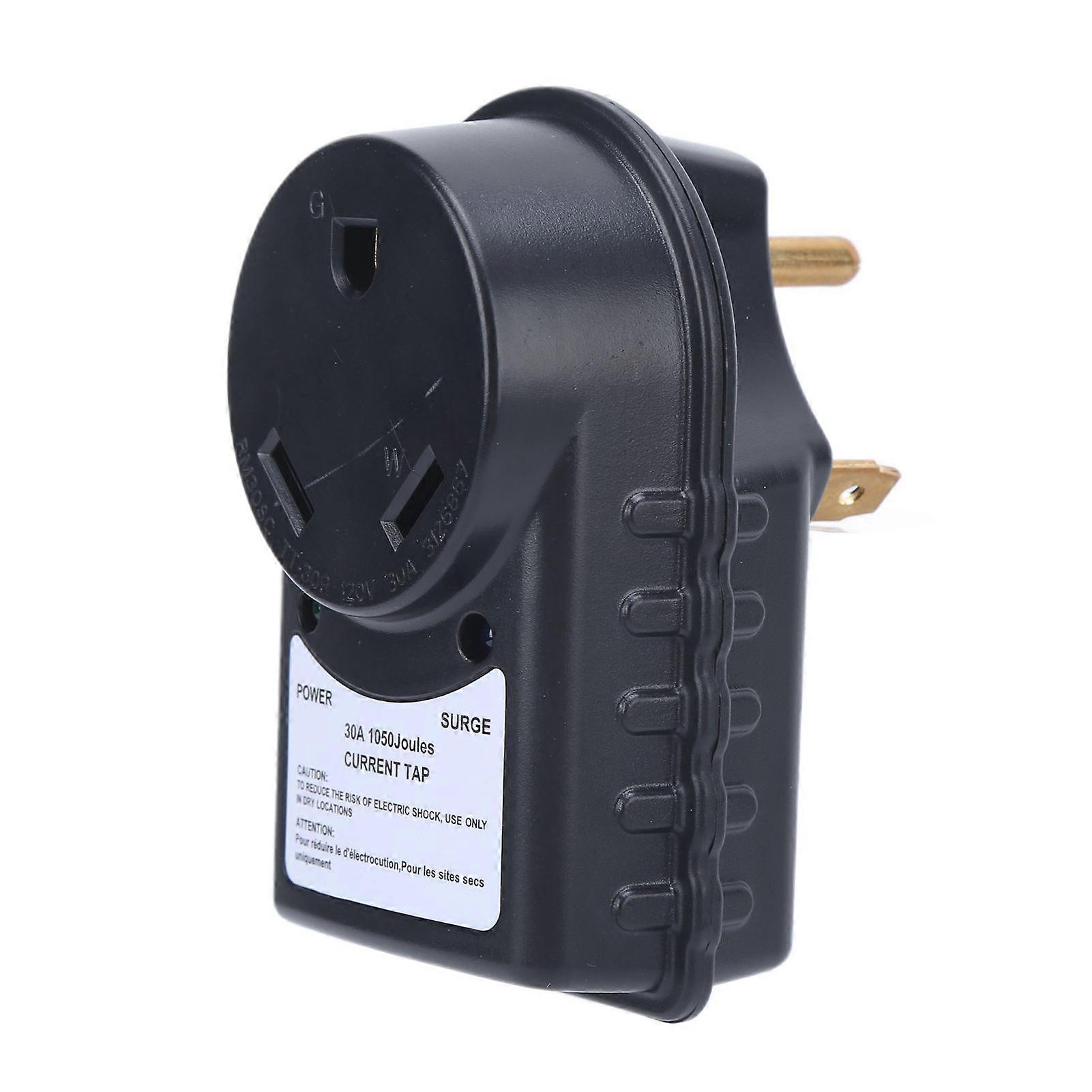 מגן מתח 30A לקרוואנים מתאם זכר לנקבה 125V עם מחוון LED