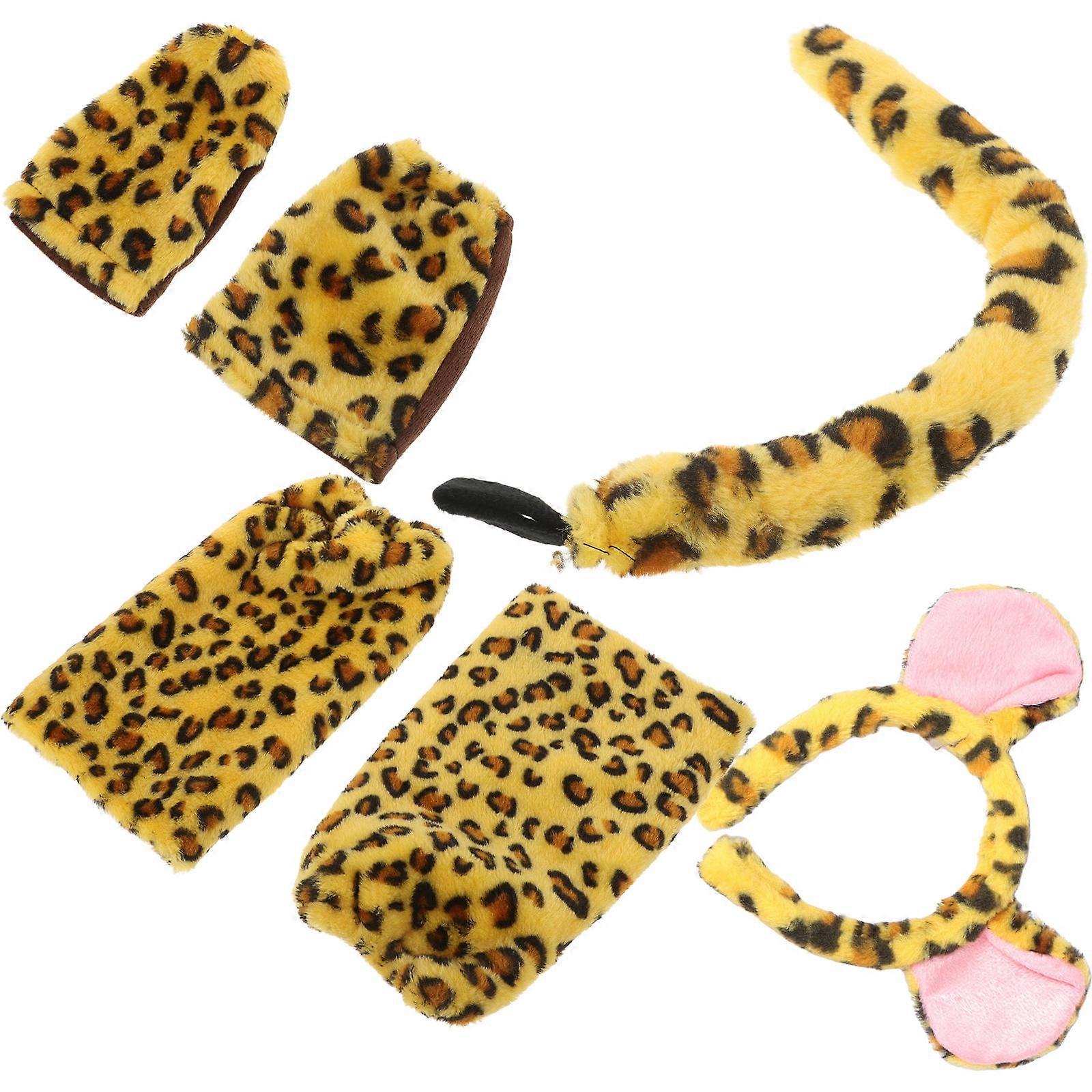 Fun Plush Animal Hairband Set For Children's Cosplay Parties With Ears And Tail Made From Soft Fabric In 1 Set