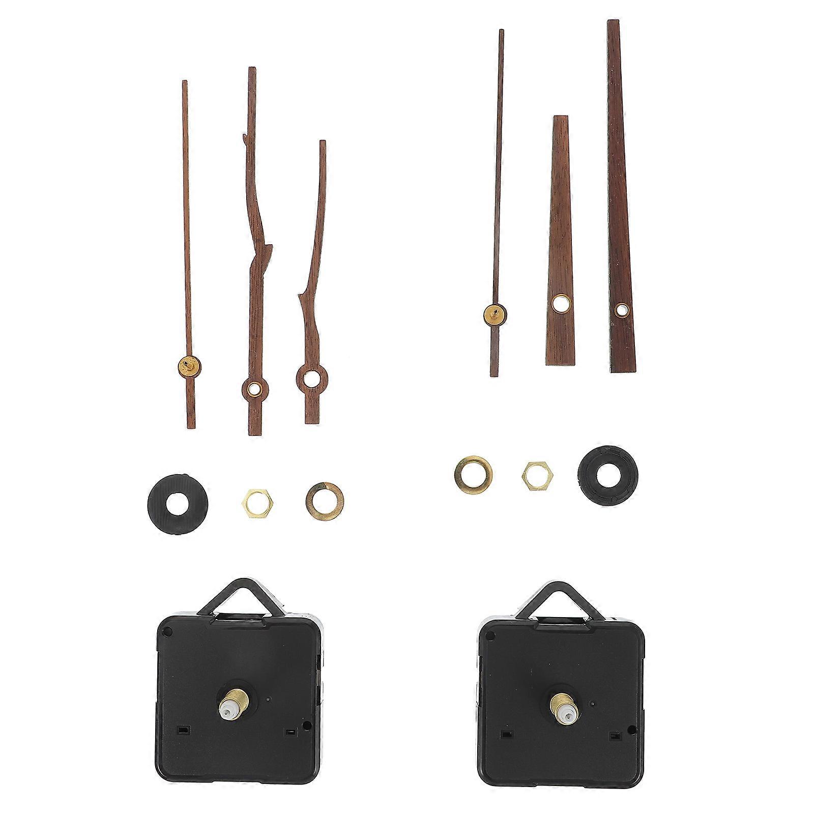 Quartz Clock Movement Kit with Plastic Material for Clock Use Light Brown 2 Sets