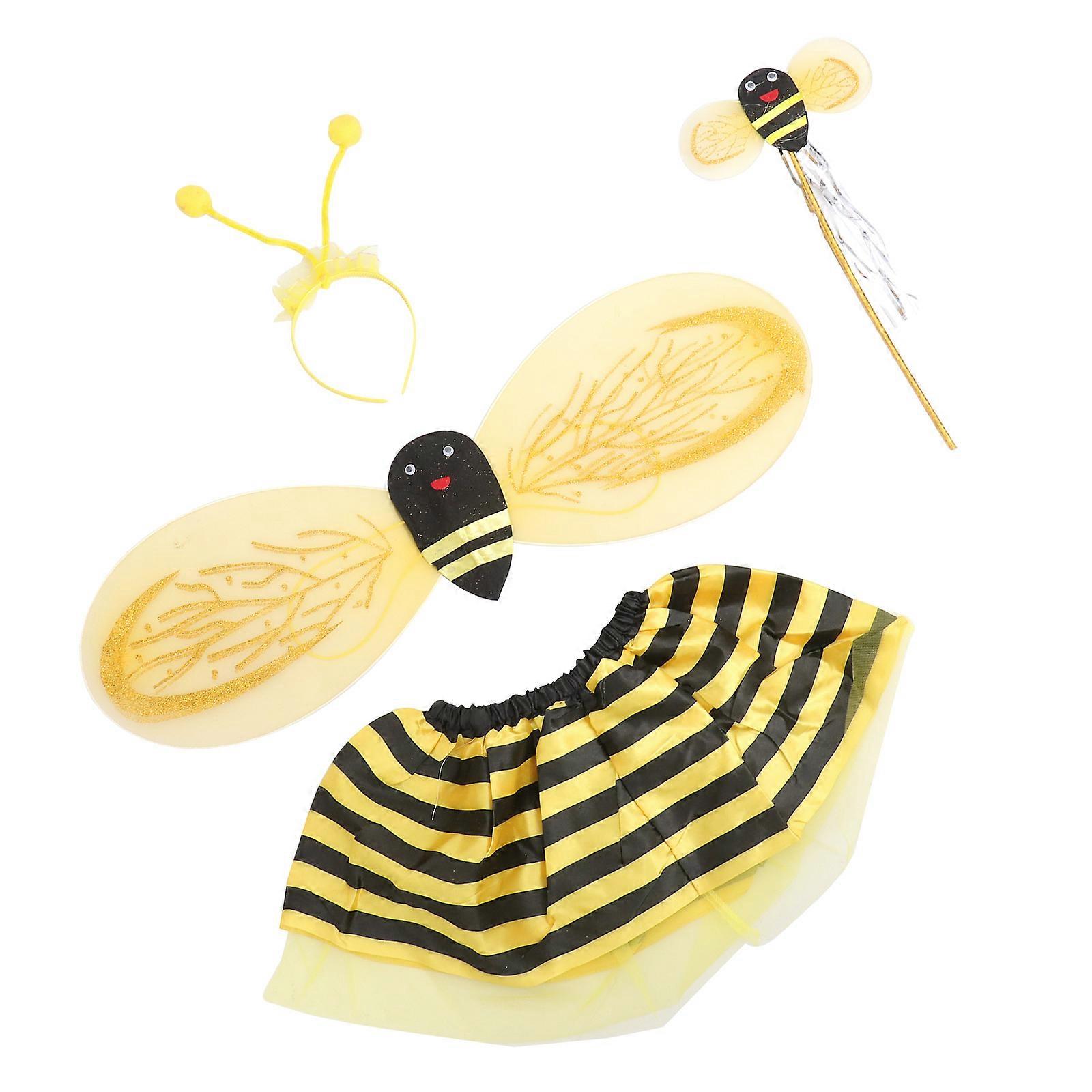 Halloween Kids Outfit Set, Wing Skirt Wand Headband for Festive Gatherings