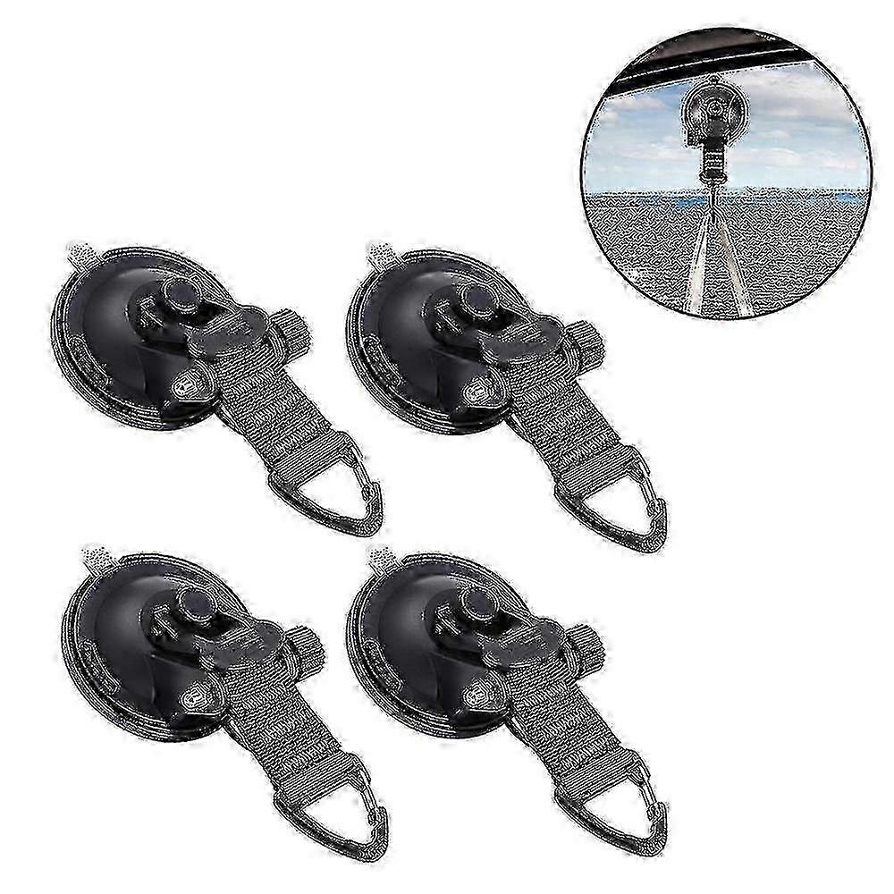 Heavy Duty Suction Cups 4 Pieces With Hooks Upgraded Car Camping Tie Down Suction Cup Camping Tarp Accessory With Securing Hook Strong Power Compatibl