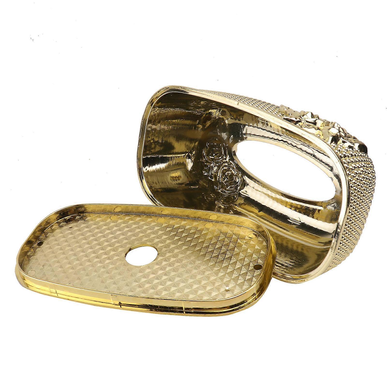 Golden Decorative Tissue Storage Box Suitable For Various Occasions Like With Luxurious Look 1Pack