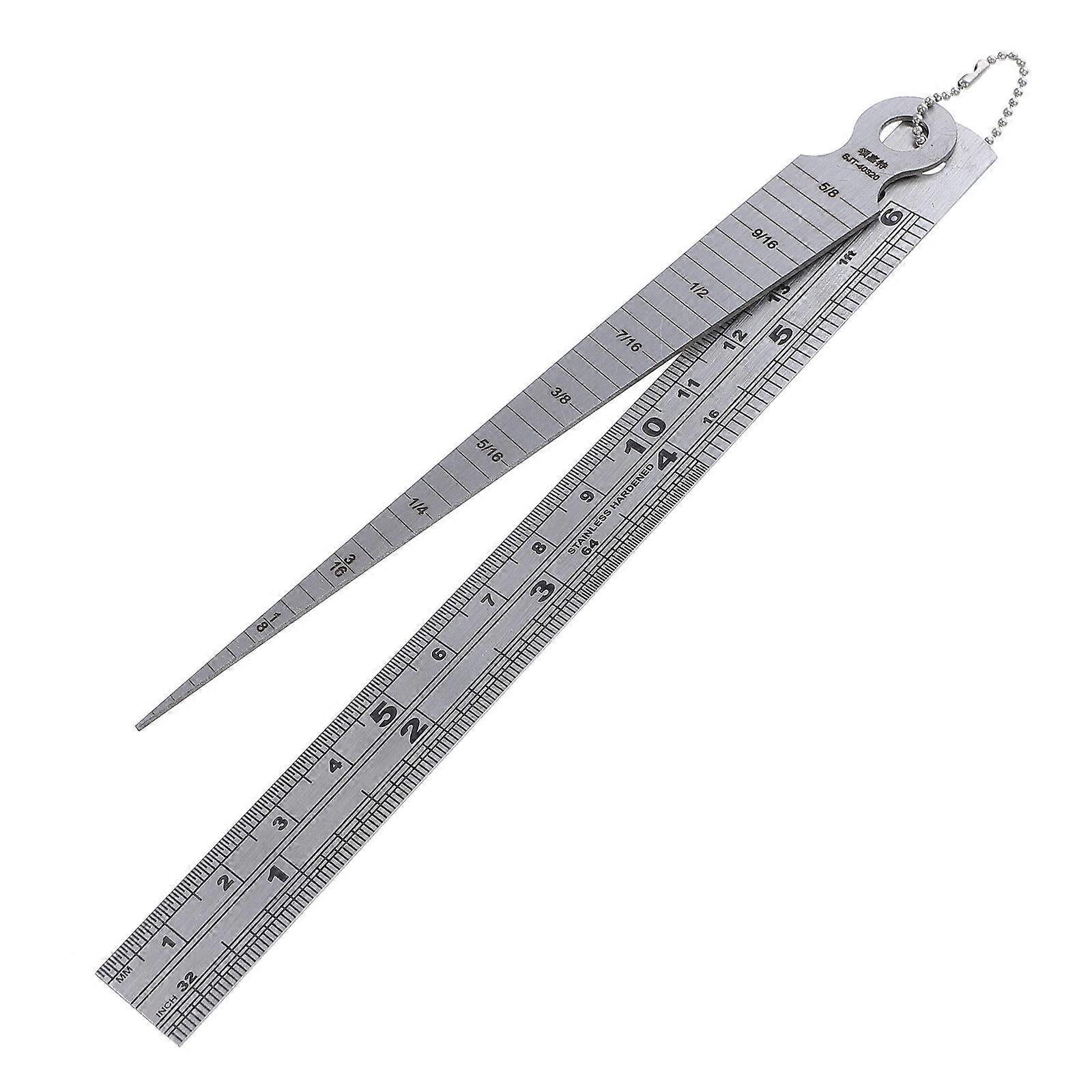 Stainless Steel Taper Gauge Straight Ruler Durable Measuring Tool for Engineering Mechanics Students Compact Design Easy Carrying