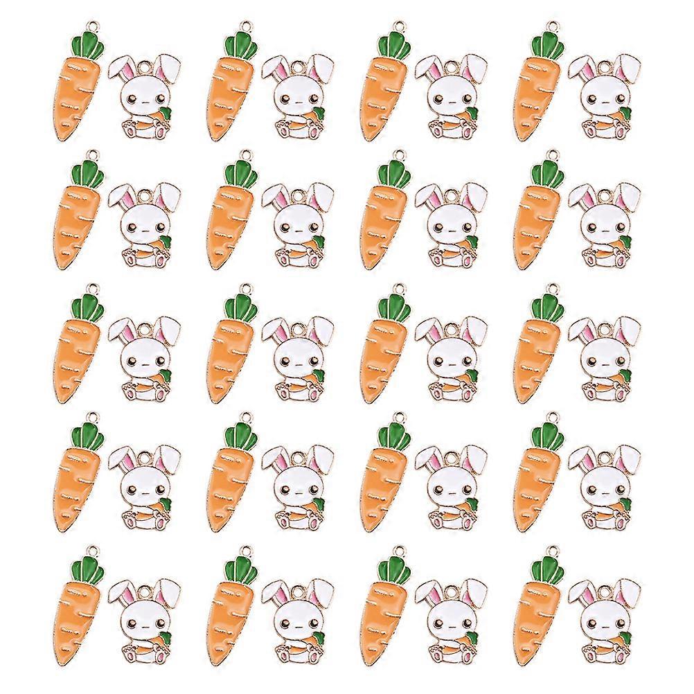 a polished and engaging product description for your Easter themed rabbit shaped charms:
 
**40pcs Easter Themed Rabbit Shaped Charms – Cute Carrot
