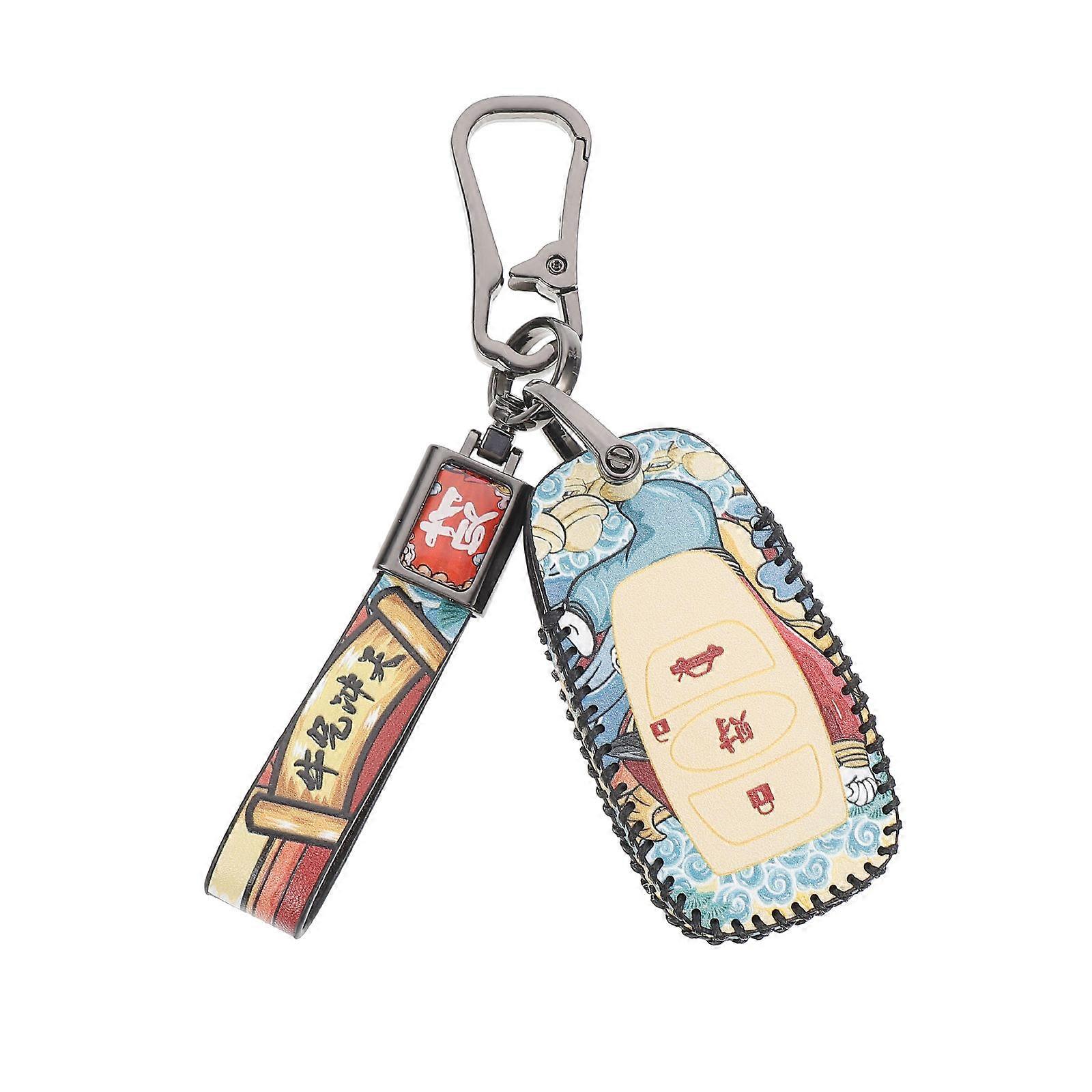 Car Remote Key Protective Cover Retro Key Fob Holder For All Car Assorted Color With Comprehensive Protection 1Pcs