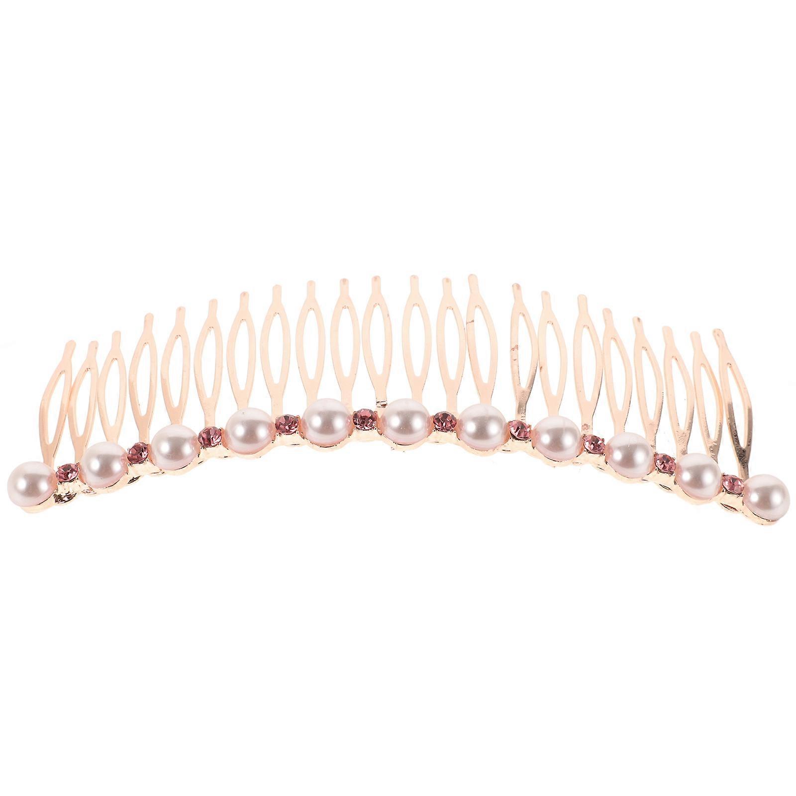 Pearl Rhinestone Hair Comb with Zinc Alloy Material for Elegant Bridal Hairstyles and French Twist