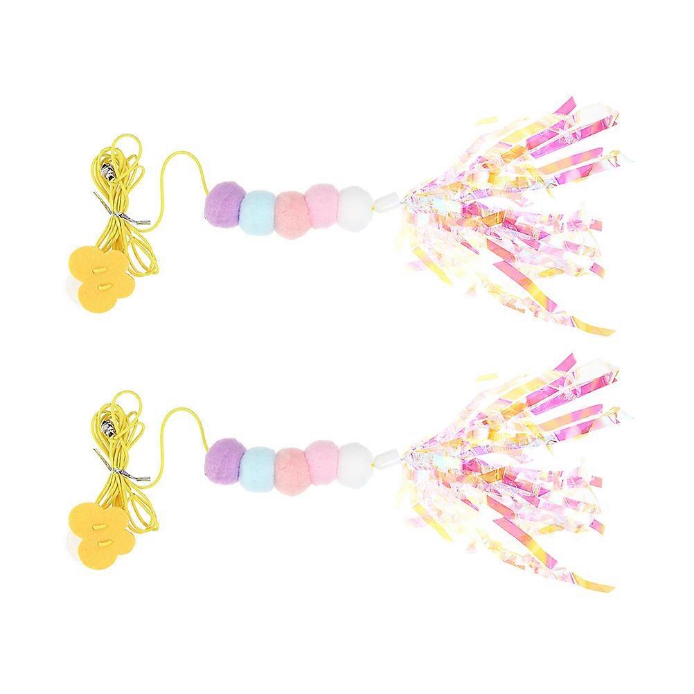 Adjustable Length Cat Swing Toy 2Pcs Ribbon And Balls Suitable For Cats And Pet Owners