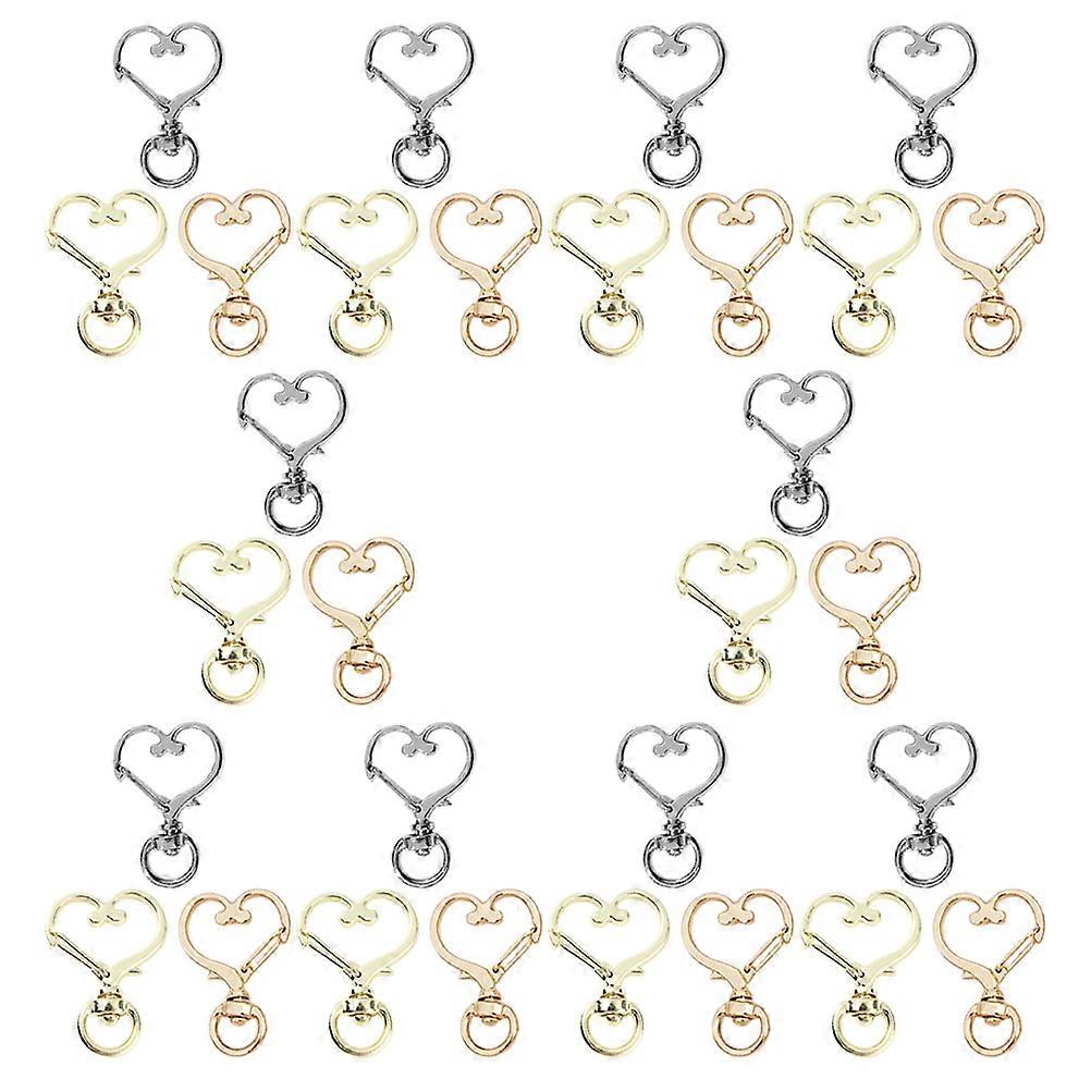 30 Pieces Swivel Snap Hooks Keychain Clips for Crafting Supplies Zinc Alloy Assorted Colors