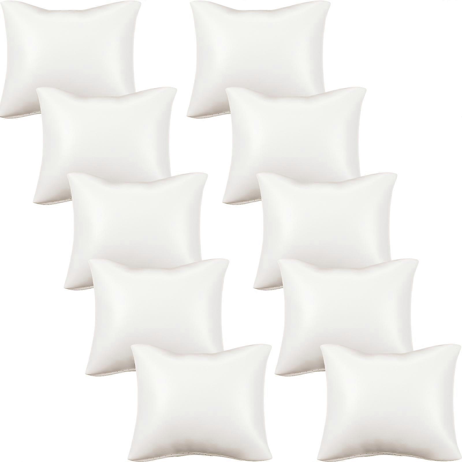 White Watch Display Pillow for Jewelry Made of PU and Silk Cotton 10 Pcs Small Size