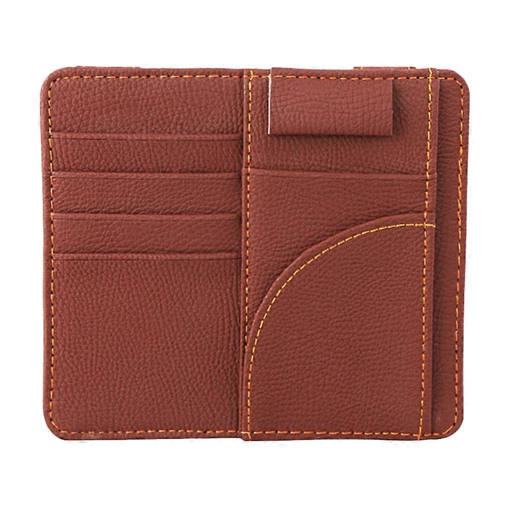 Car Interior Organizer For Easy Installation And Multi-area Storage Brown PU皮 1Set