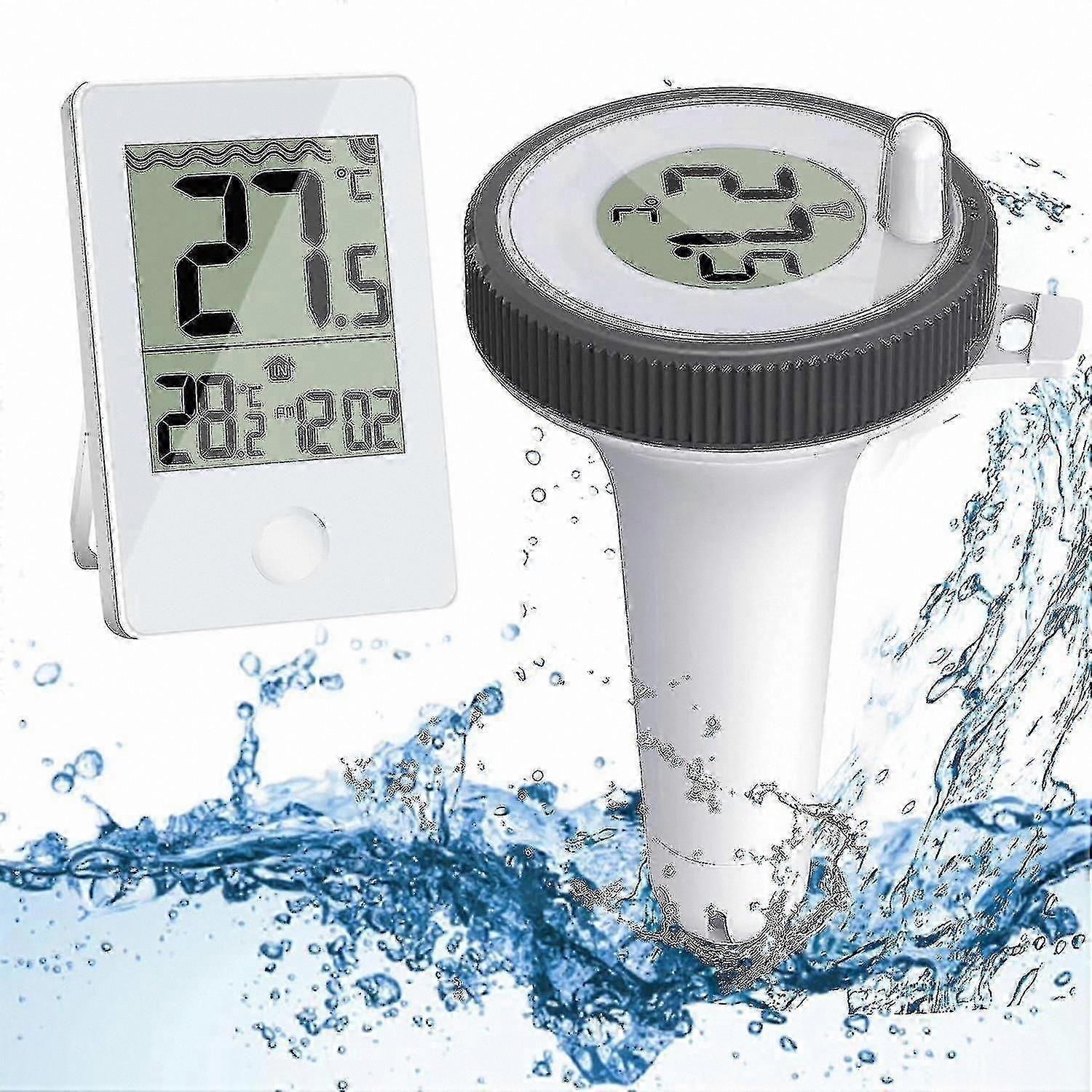 Waterproof Digital Pool Thermometer, Wireless Floating Design, Easy-to-Read Outdoor and Indoor Temperature Monitor with IPX7 Rating