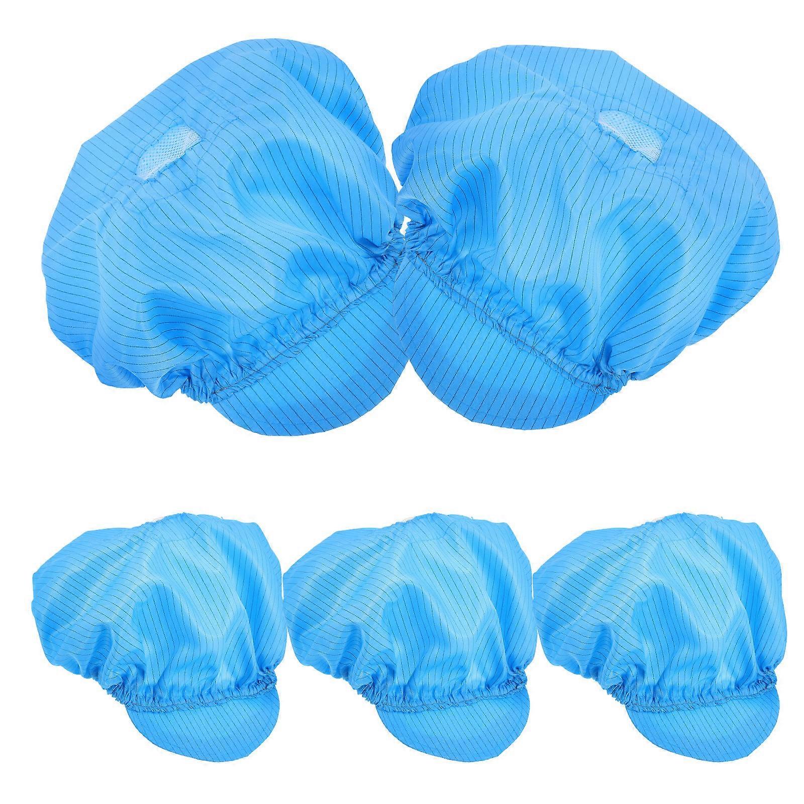 Blue Anti-Static Working Hat for Protection Use 5Pcs Dustproof Cap