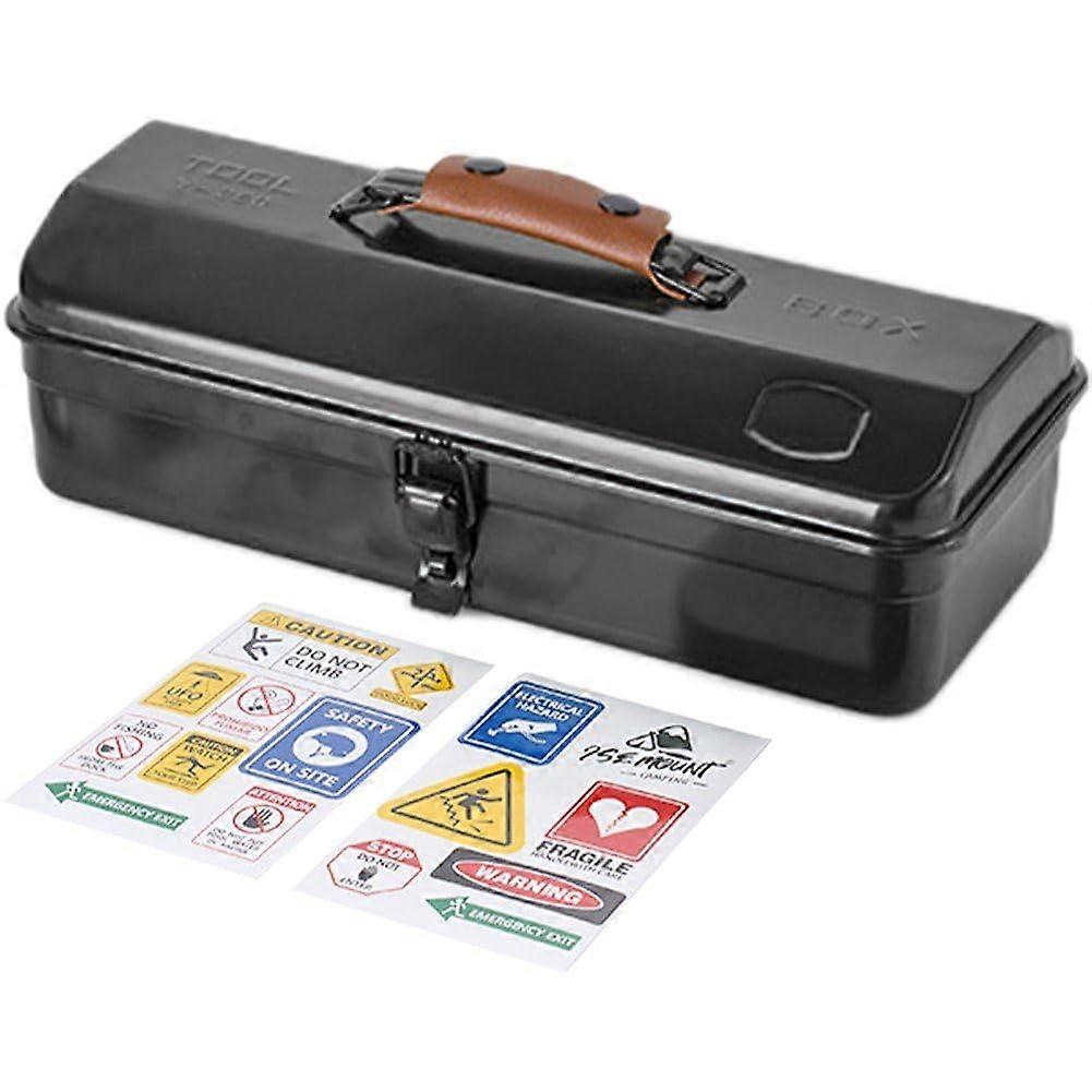 Portable Metal Tool Box, Multifunctional Tool Box Made of Iron, Storage Box for  Tools, Container Metal Latch Black