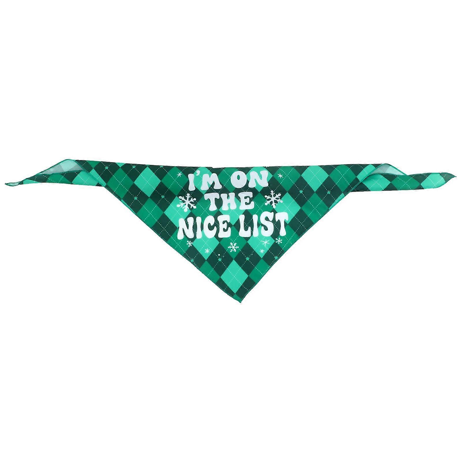 Seasonal Dog Bandana 1Set Triangular Scarf Green Polyester For Festivals And Parties