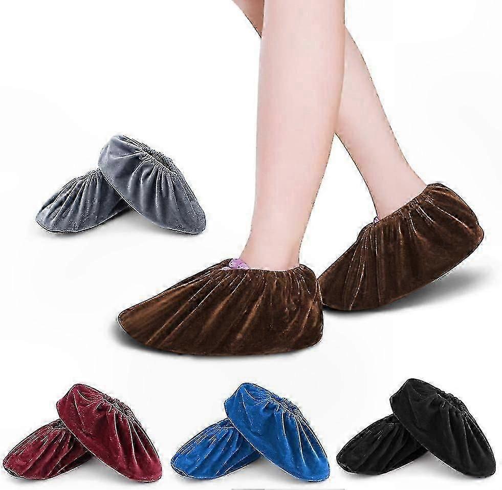Flannel-Lined Reusable Overshoes for Home and Office Use