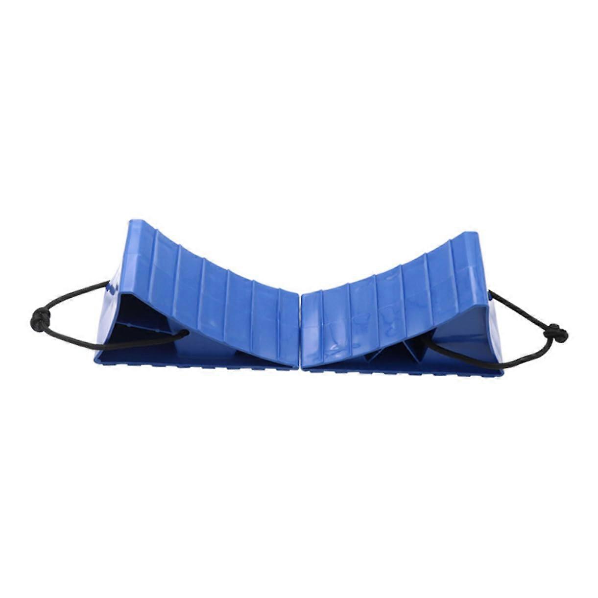 2pcs NonSlip Tire Chocks Wheel Blocks Vehicle Stopper Pads 19.8X9.6CM Blue