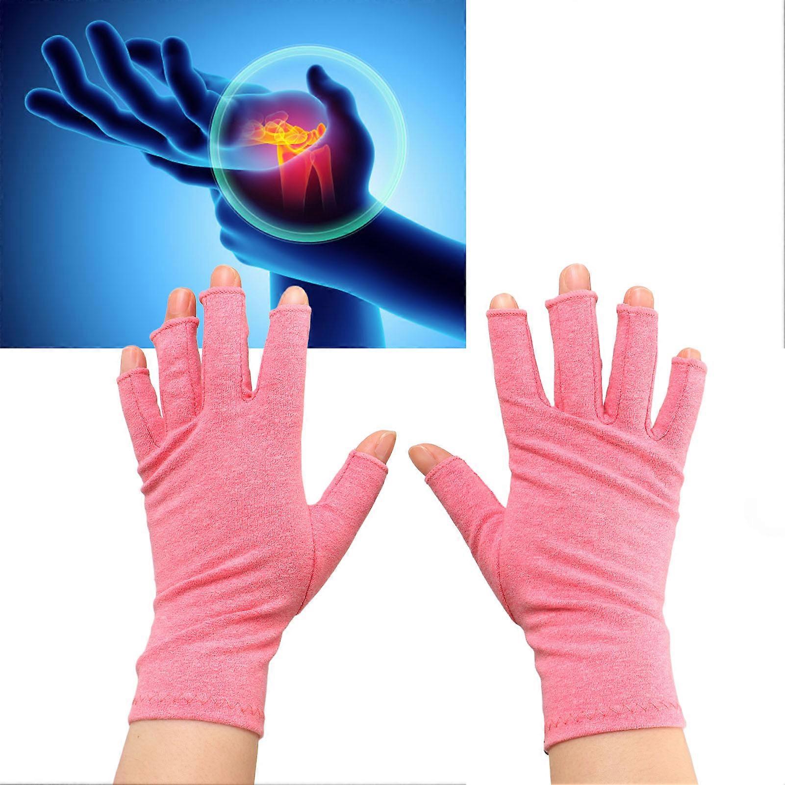Arthritis Compression Gloves Rheumatoid Carpal Tunnel Soreness Relief Fingerless Gloves for Computer Typing L 