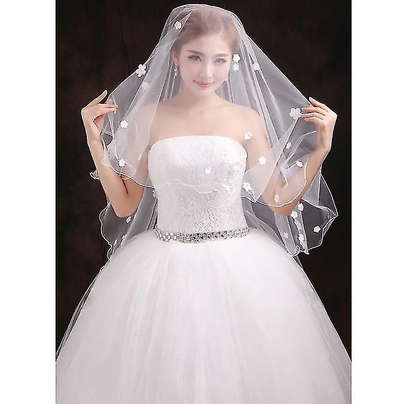 Women's Bride Married Flower Short Wedding Veil