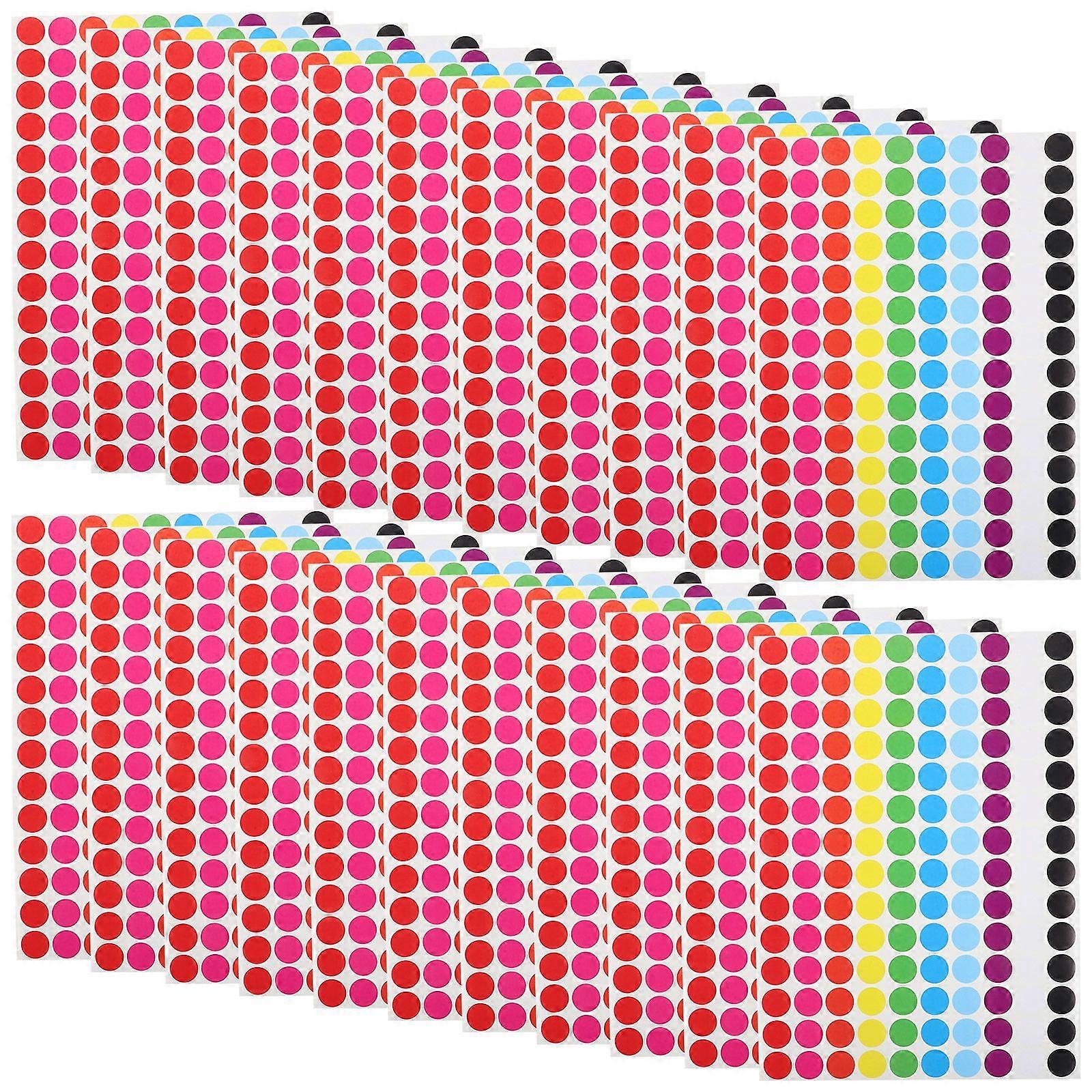 20 Sheets Circle Dot Stickers Labels Dot Stickers Colored Coding Labels Round Dot Stickers Dot Decals
