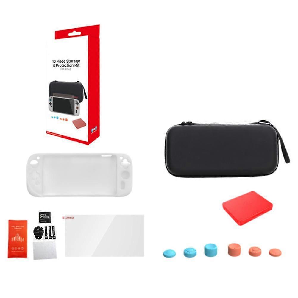 Switch 2 host storage bag silicone case tempered glass screen protector card