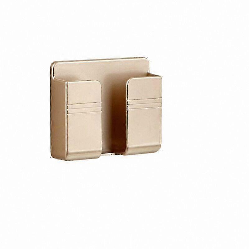 Multi-Functional Wall Organizer with Storage for Remote Controls, Mobile Phones, and Charging Sockets in Gold Finish