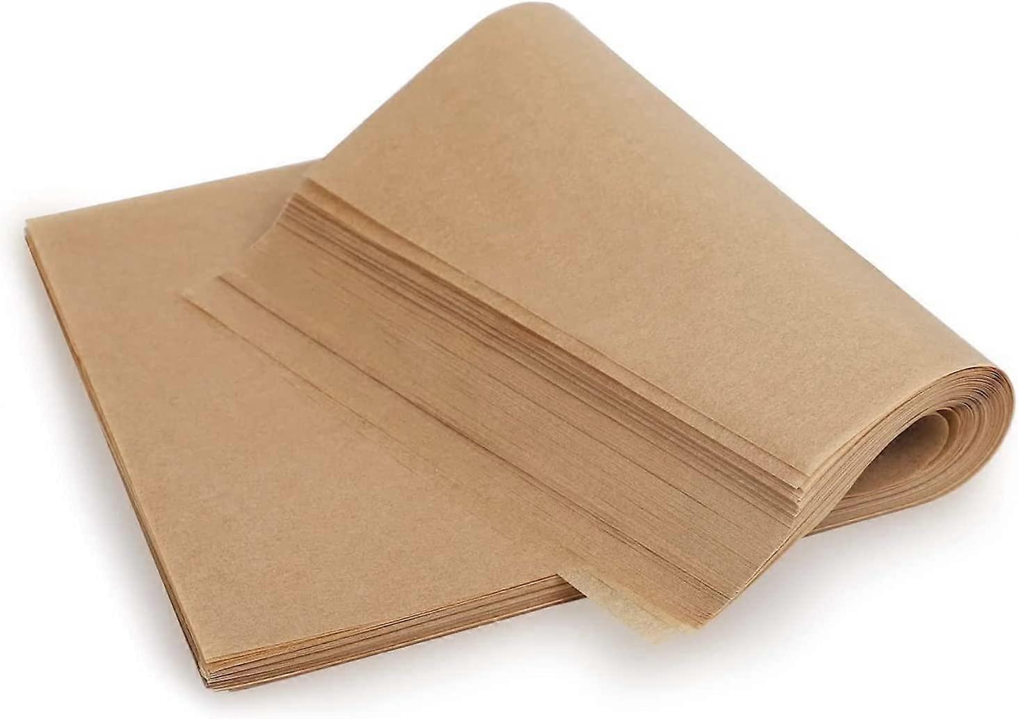 Parchment Paper Sheets 20x30 cm, Precut Nonstick, Oven Safe, For Easy Cleanup, 50 Sheets, Brown