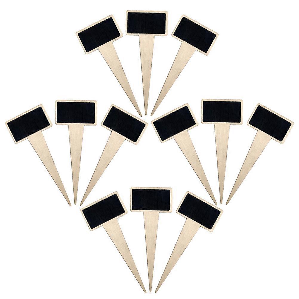 Wooden Chalkboard Picks for Home Decor Beige Color Perfect for DIY Projects and Gifts 12pcs